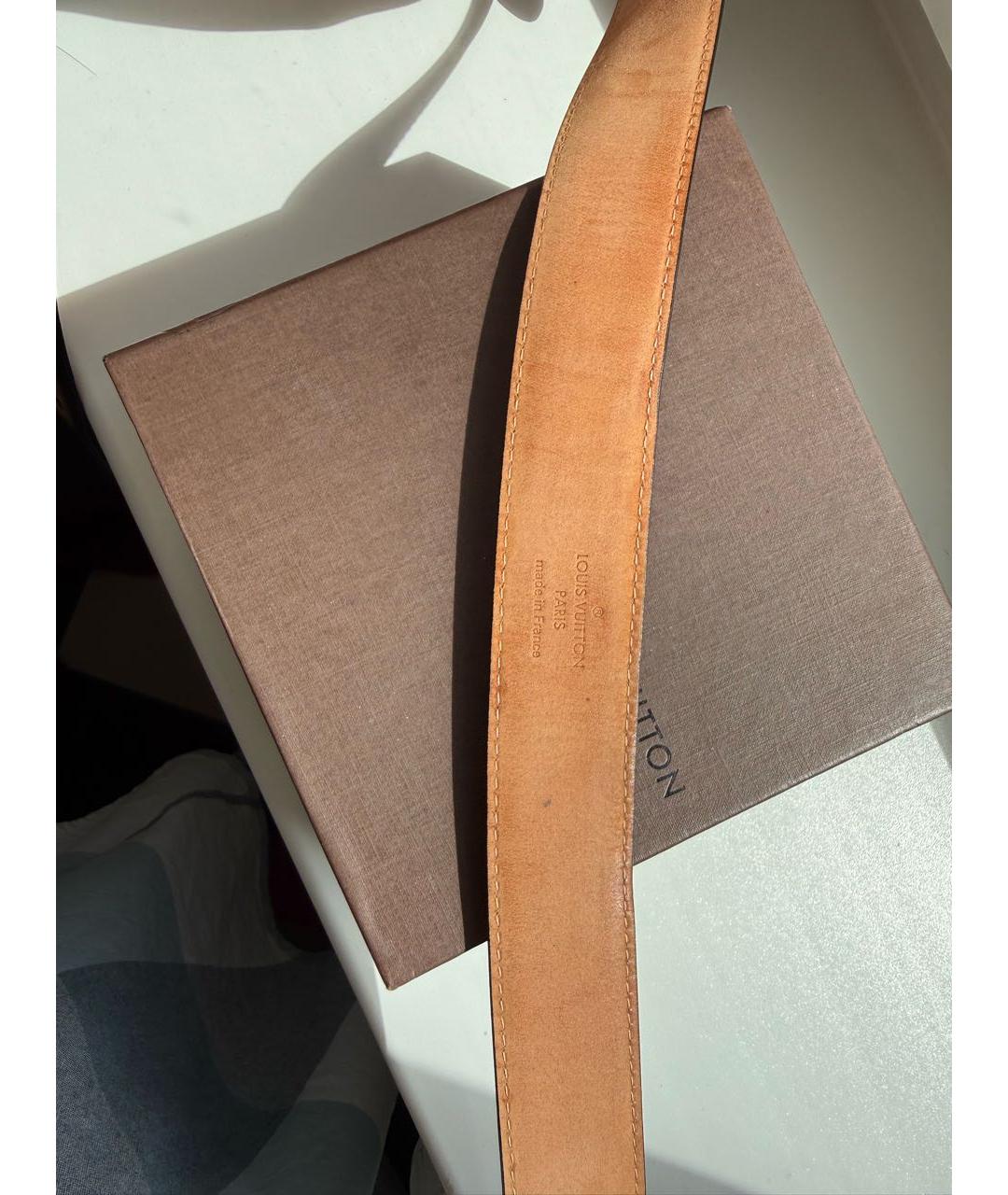 LOUIS VUITTON Черный кожаный ремень, фото 3
