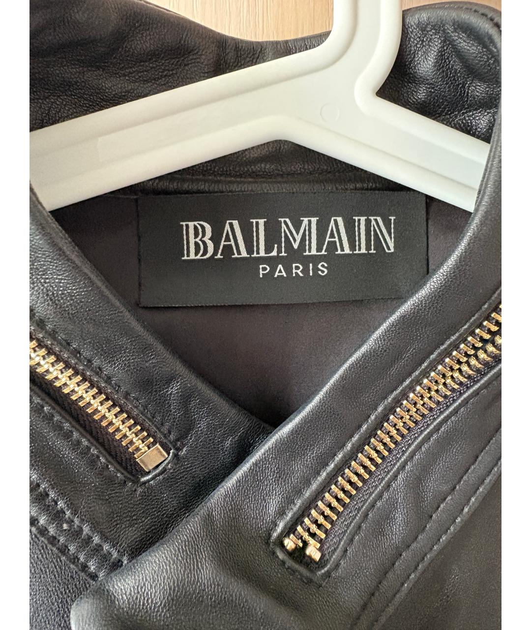BALMAIN Черный кожаный комбинезон, фото 4
