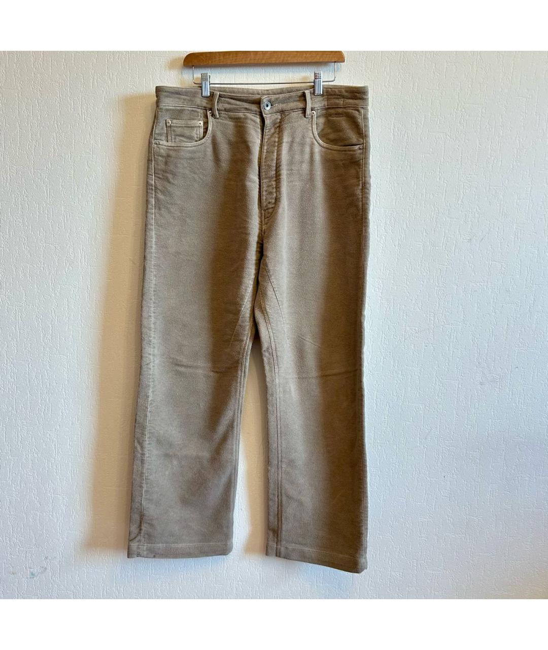 RICK OWENS DRKSHDW Бежевые хлопковые прямые джинсы, фото 9
