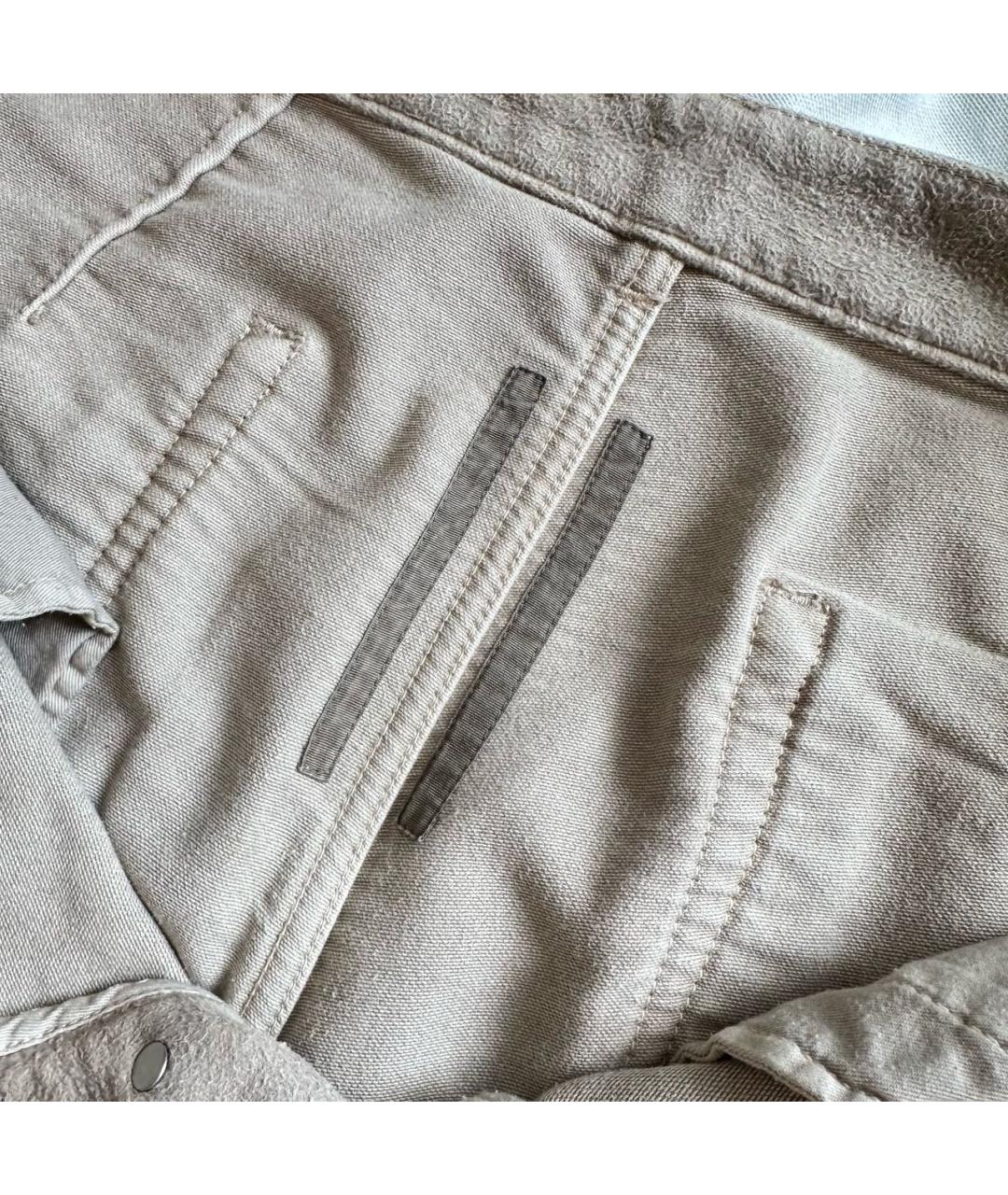 RICK OWENS DRKSHDW Бежевые хлопковые прямые джинсы, фото 7