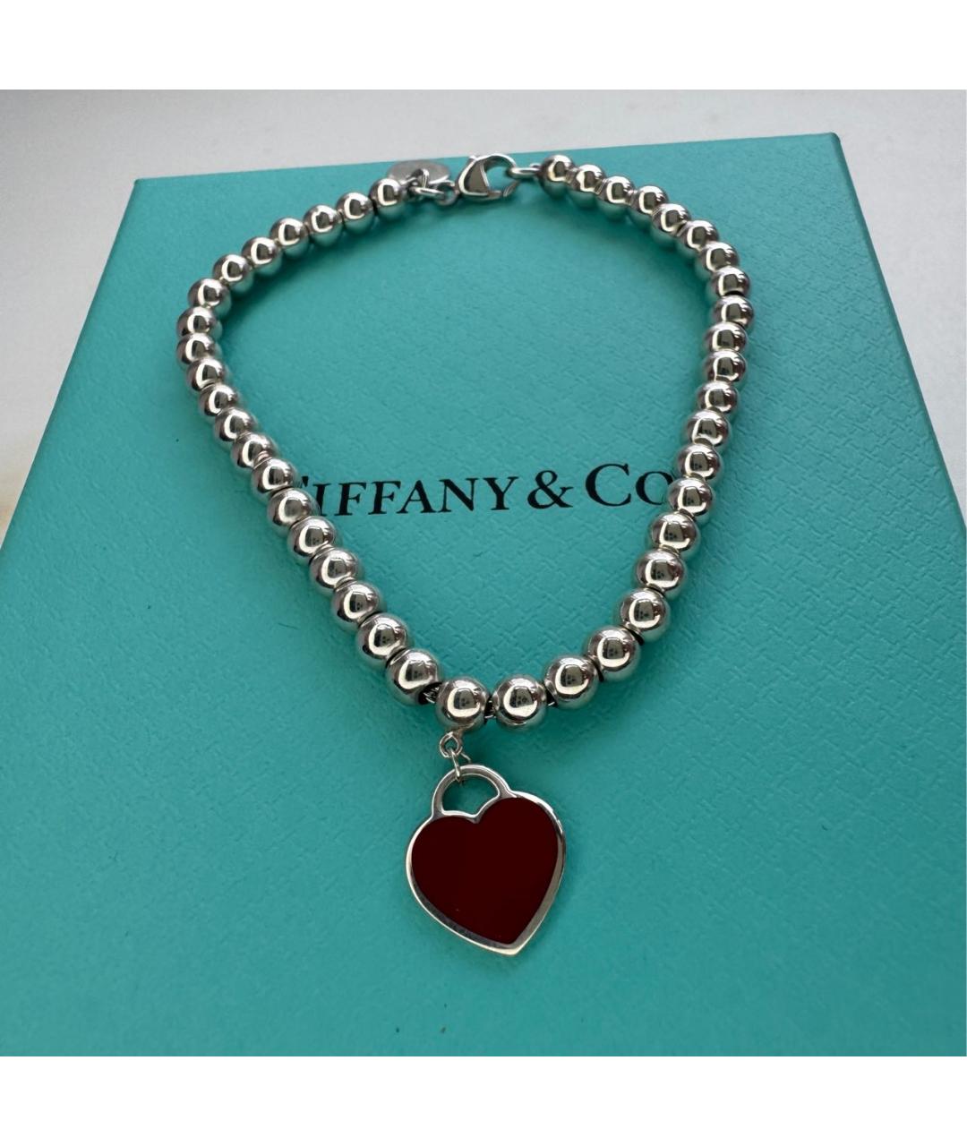 TIFFANY&CO Красный серебряный браслет, фото 5