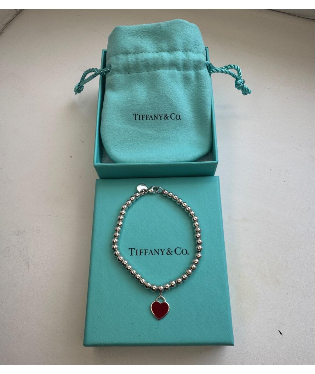 TIFFANY&CO Красный серебряный браслет, фото 2