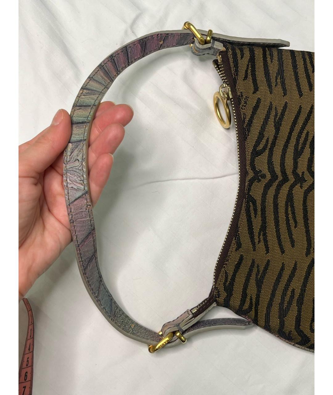 FENDI Коричневая тканевая сумка через плечо, фото 8
