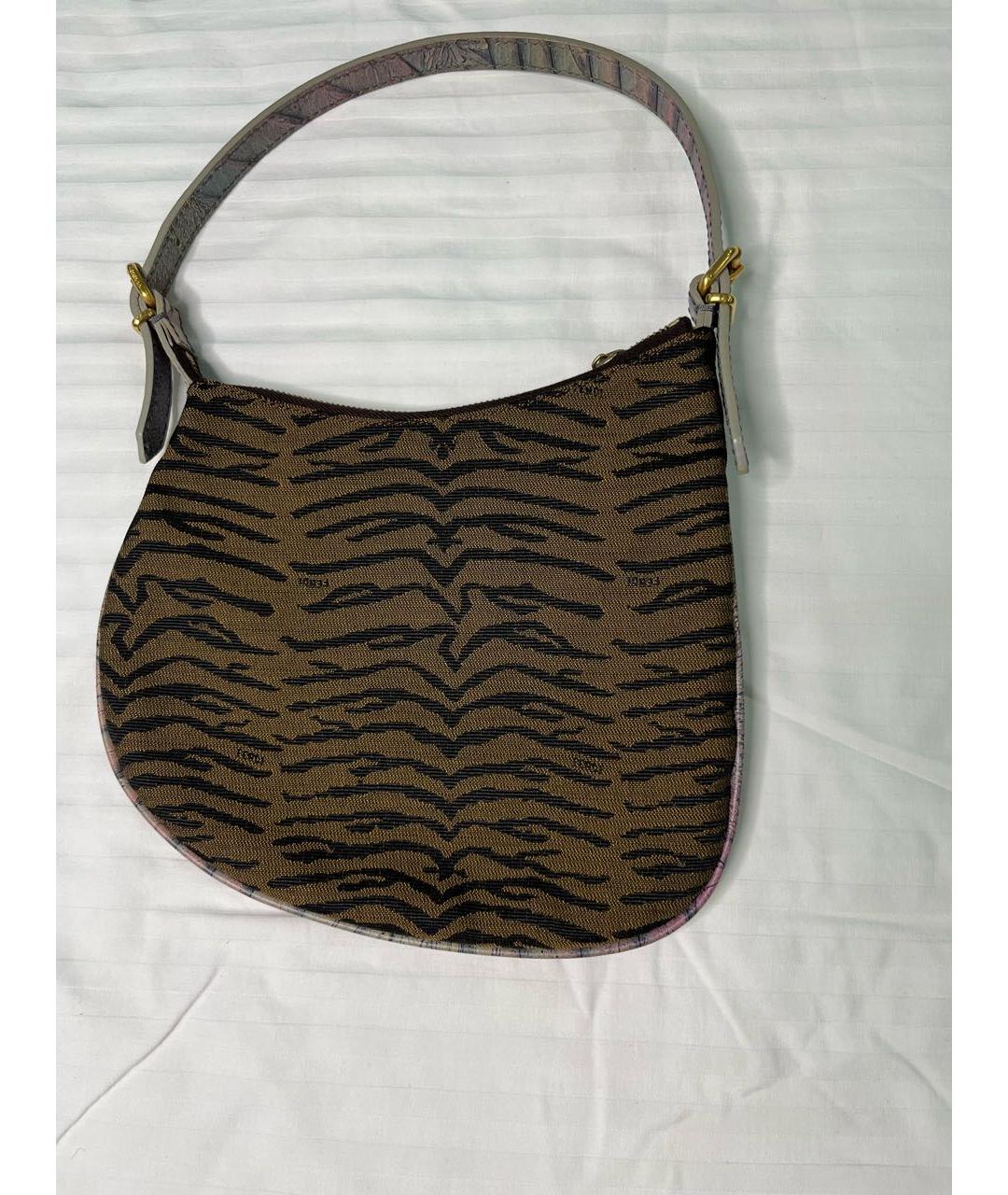 FENDI Коричневая тканевая сумка через плечо, фото 2