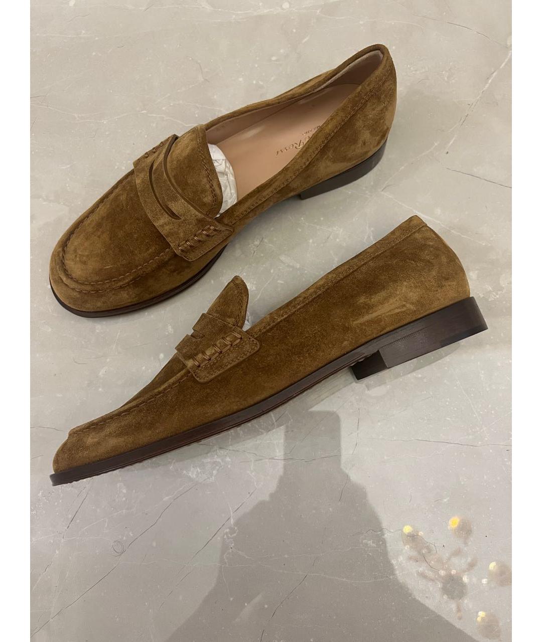 GIANVITO ROSSI Коричневые замшевые лоферы, фото 9