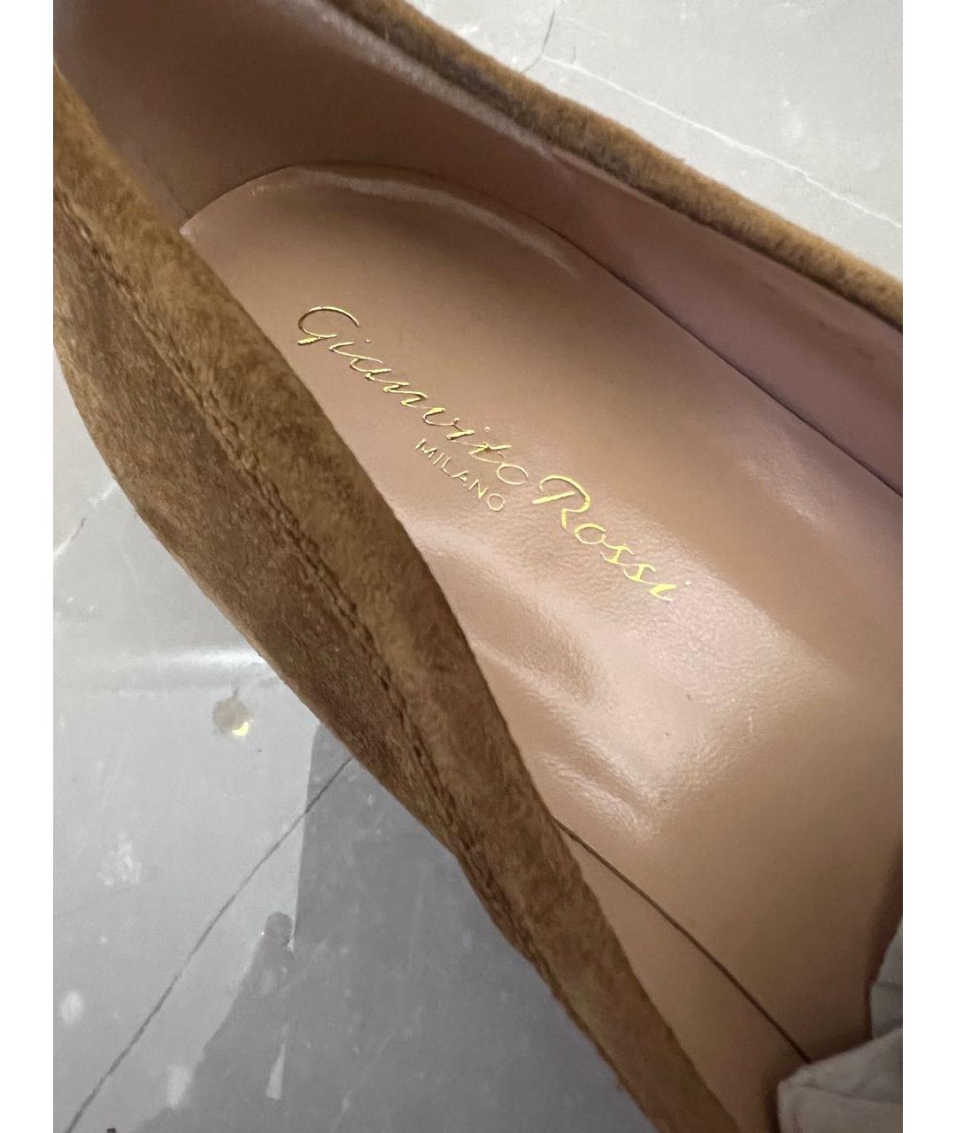 GIANVITO ROSSI Коричневые замшевые лоферы, фото 7