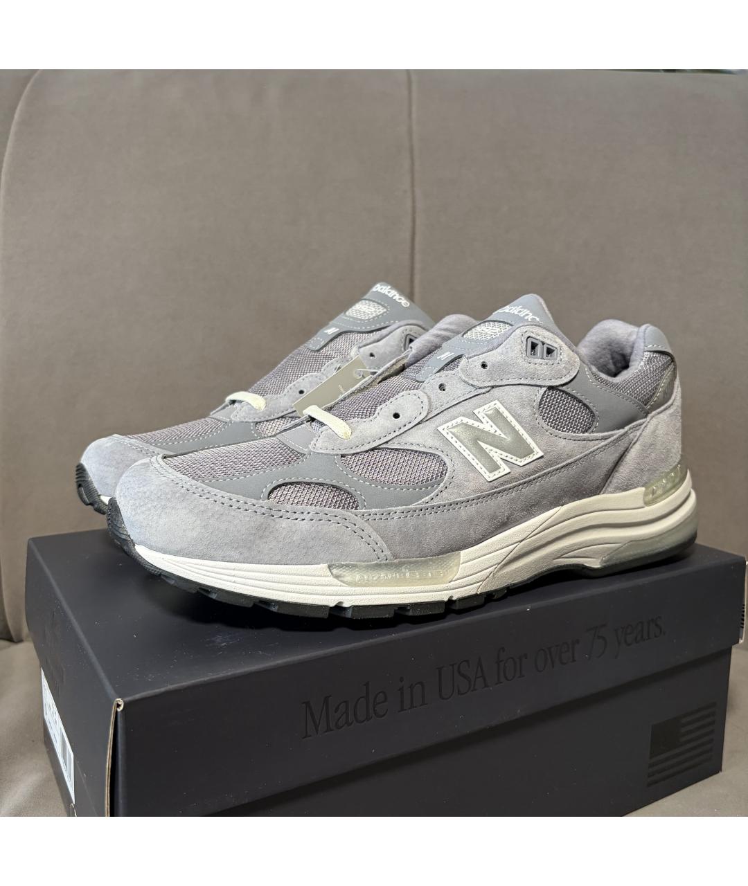 NEW BALANCE Серые замшевые низкие кроссовки / кеды, фото 3