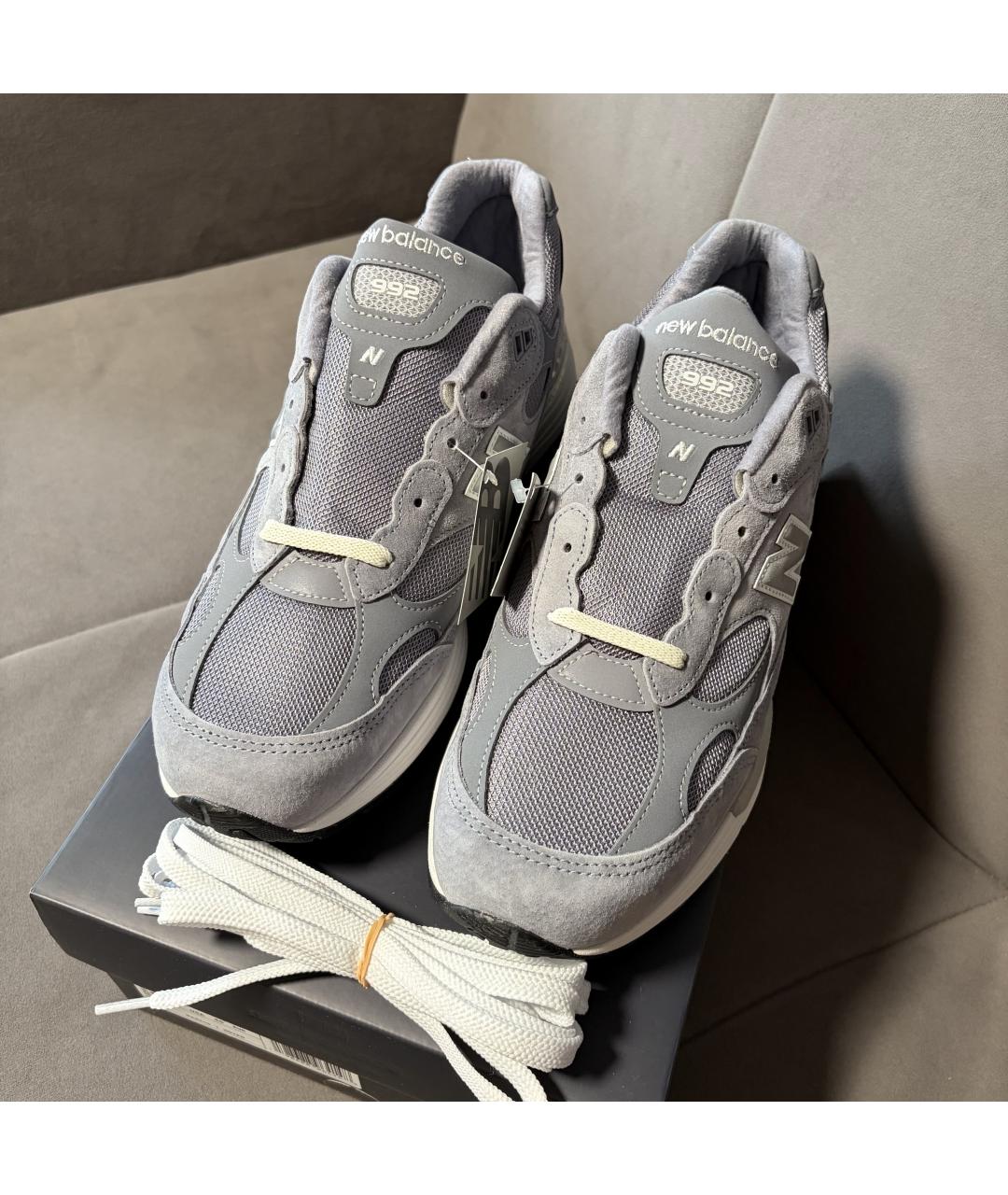 NEW BALANCE Серые замшевые низкие кроссовки / кеды, фото 4