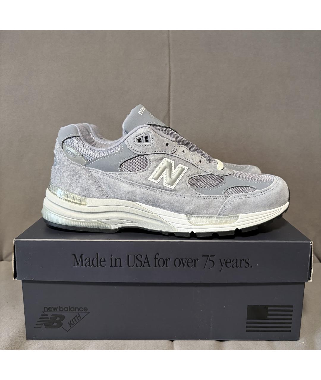 NEW BALANCE Серые замшевые низкие кроссовки / кеды, фото 2