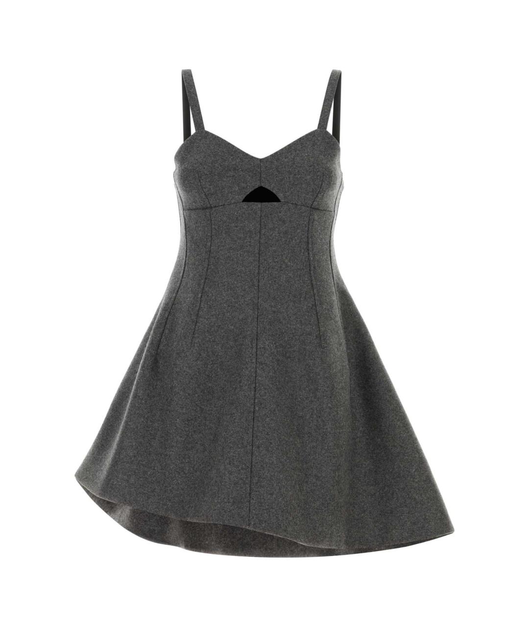 JIL SANDER Серое шерстяное вечернее платье, фото 1