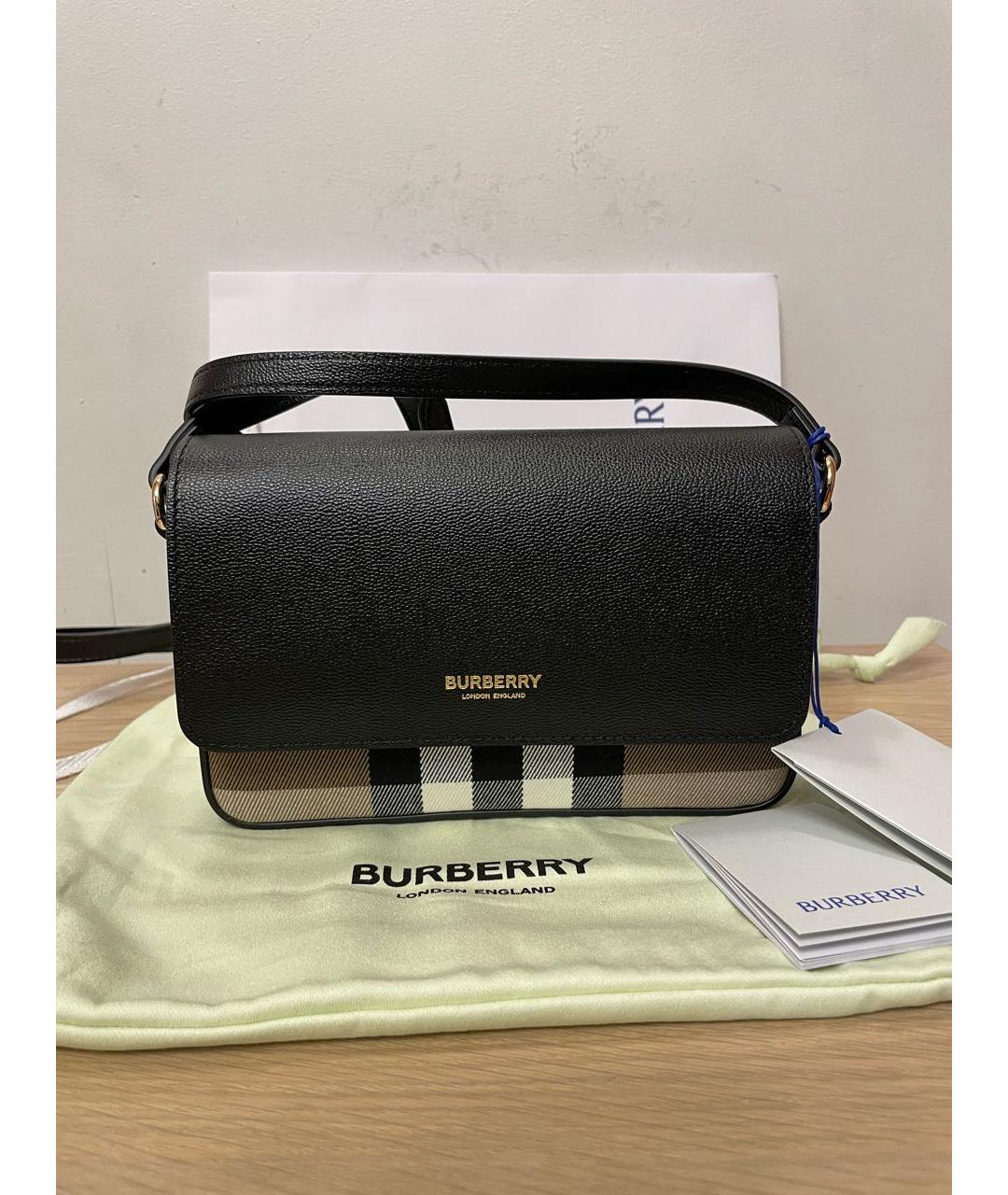 BURBERRY Черная кожаная сумка через плечо, фото 5