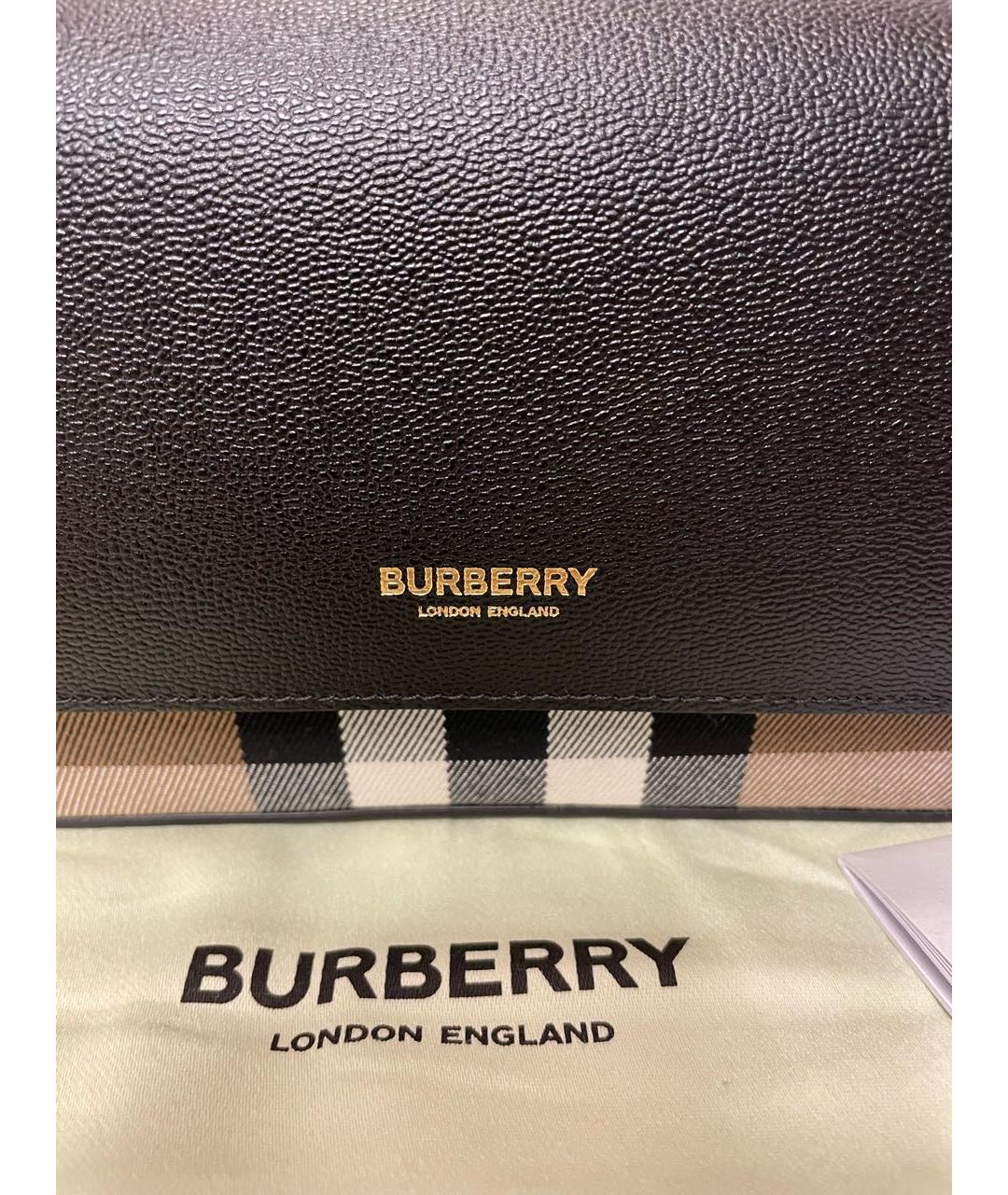 BURBERRY Черная кожаная сумка через плечо, фото 8
