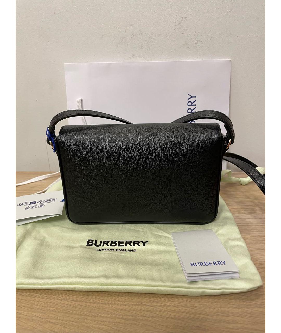 BURBERRY Черная кожаная сумка через плечо, фото 3