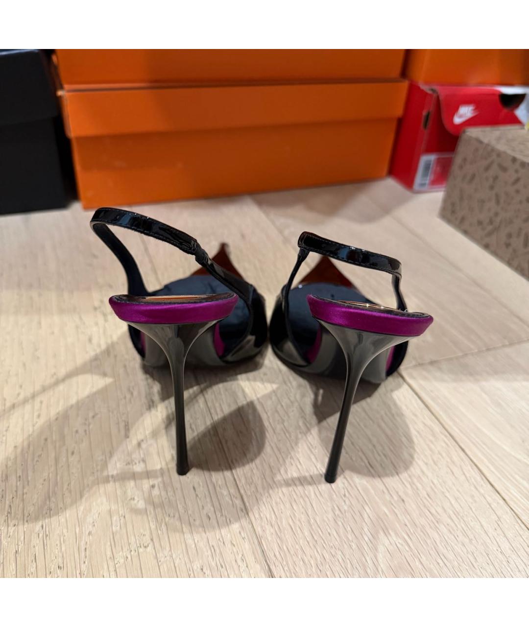 SAINT LAURENT Черные кожаные туфли, фото 3