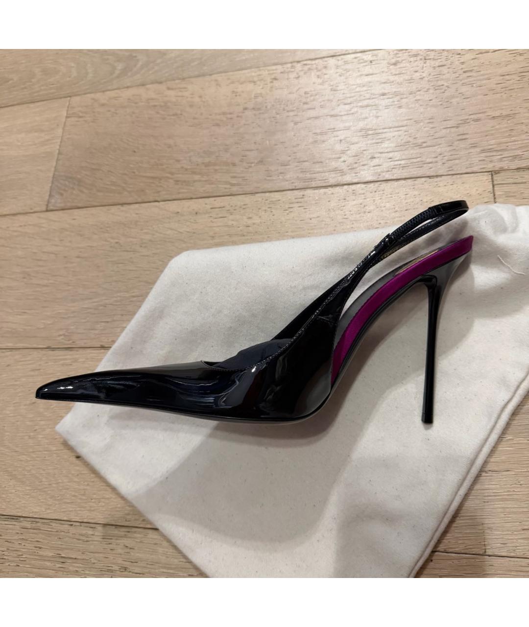 SAINT LAURENT Черные кожаные туфли, фото 7