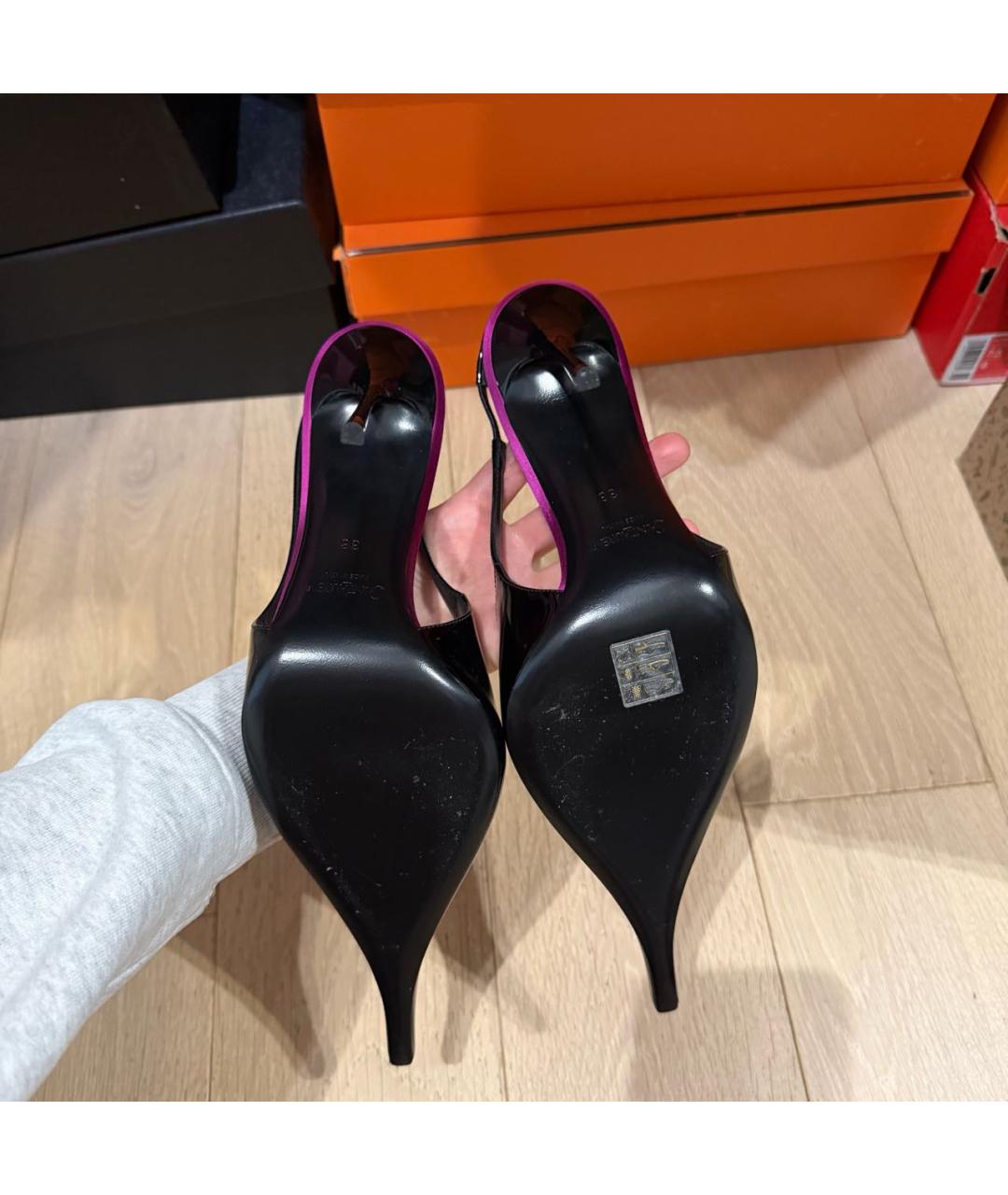 SAINT LAURENT Черные кожаные туфли, фото 6