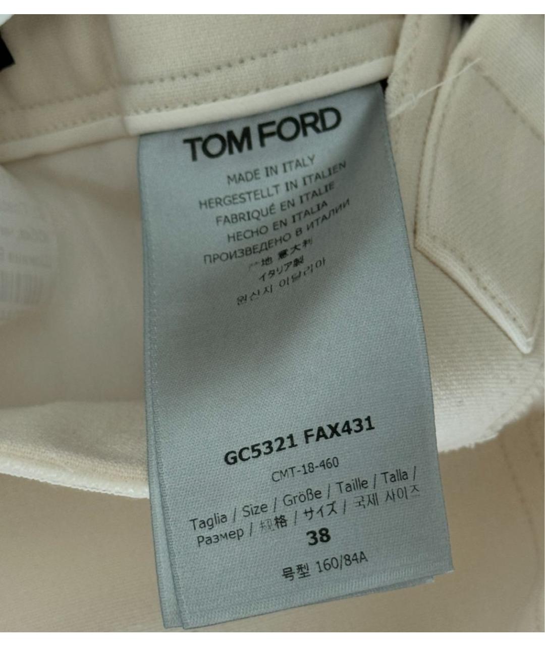 TOM FORD Бежевая шерстяная юбка миди, фото 6