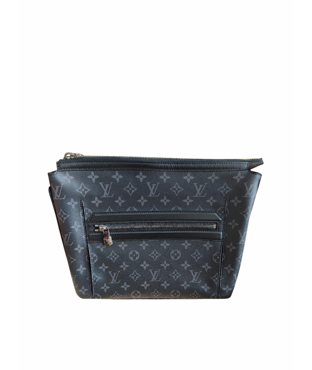 LOUIS VUITTON Антрацитовая кожаная сумка на плечо, фото 1