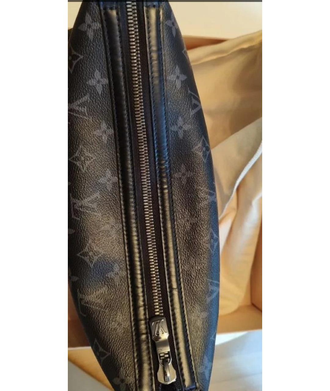 LOUIS VUITTON Антрацитовая кожаная сумка на плечо, фото 8