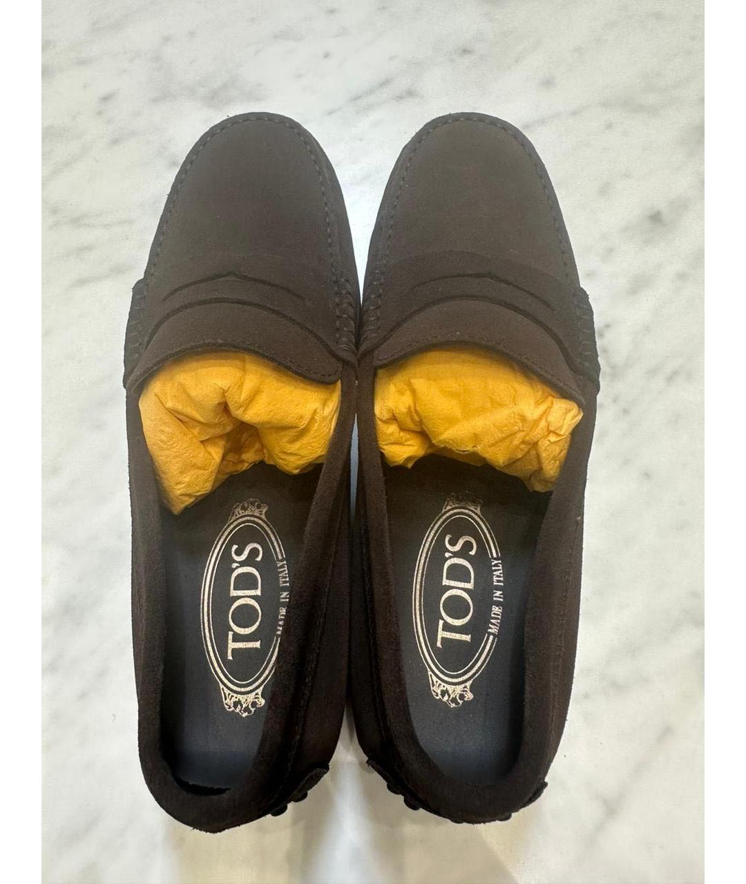 TOD'S Коричневые замшевые лоферы, фото 3