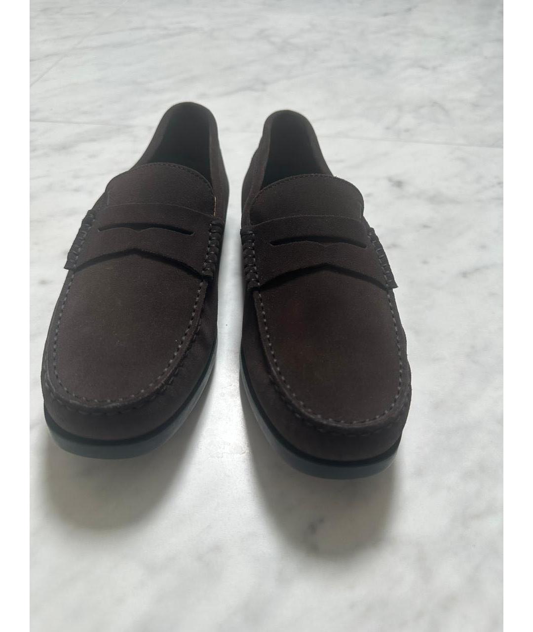 TOD'S Коричневые замшевые лоферы, фото 2