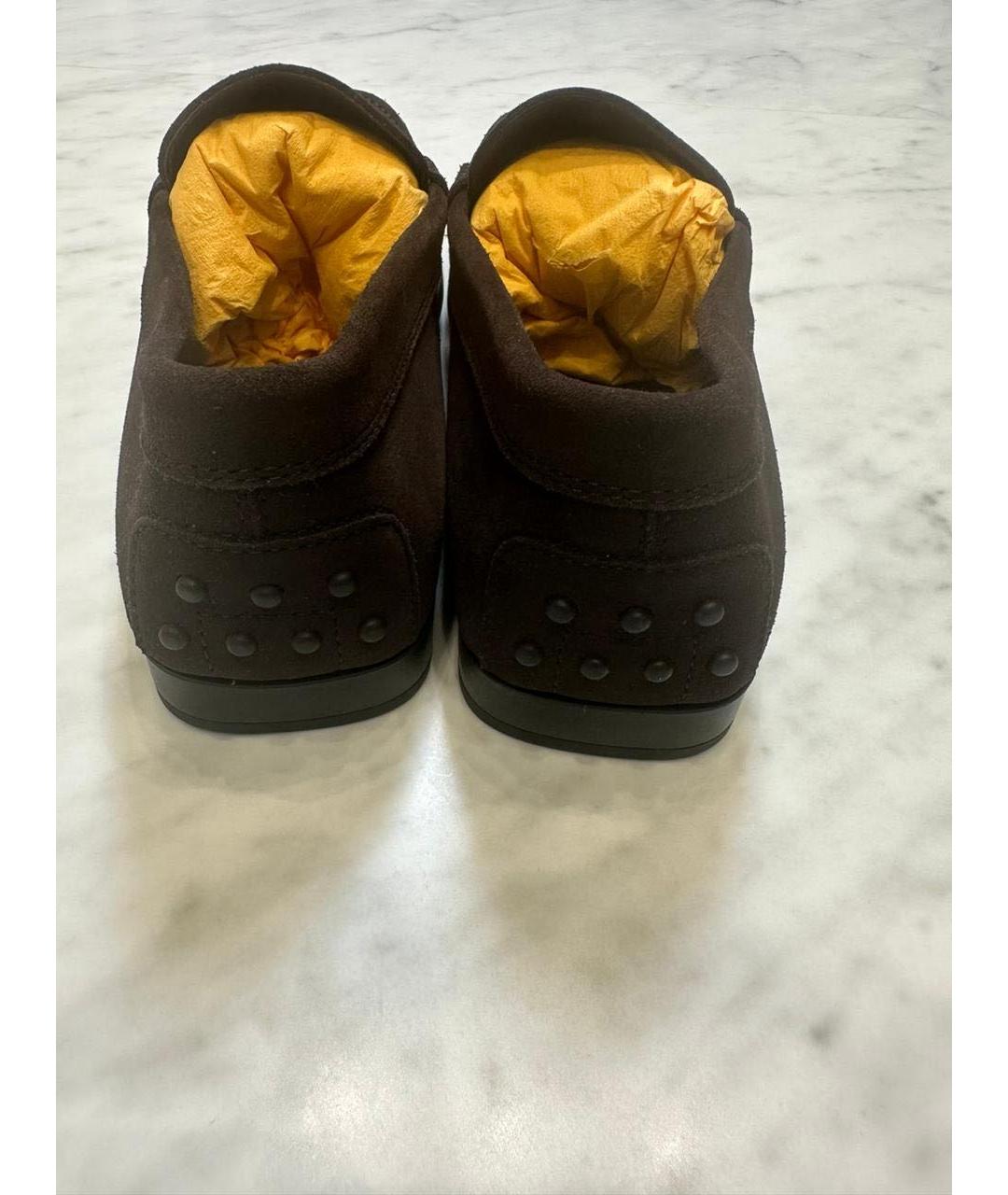 TOD'S Коричневые замшевые лоферы, фото 4
