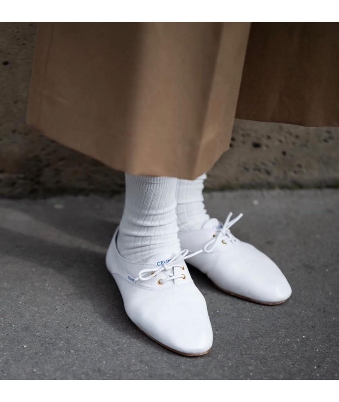 CELINE Белые кожаные туфли, фото 6