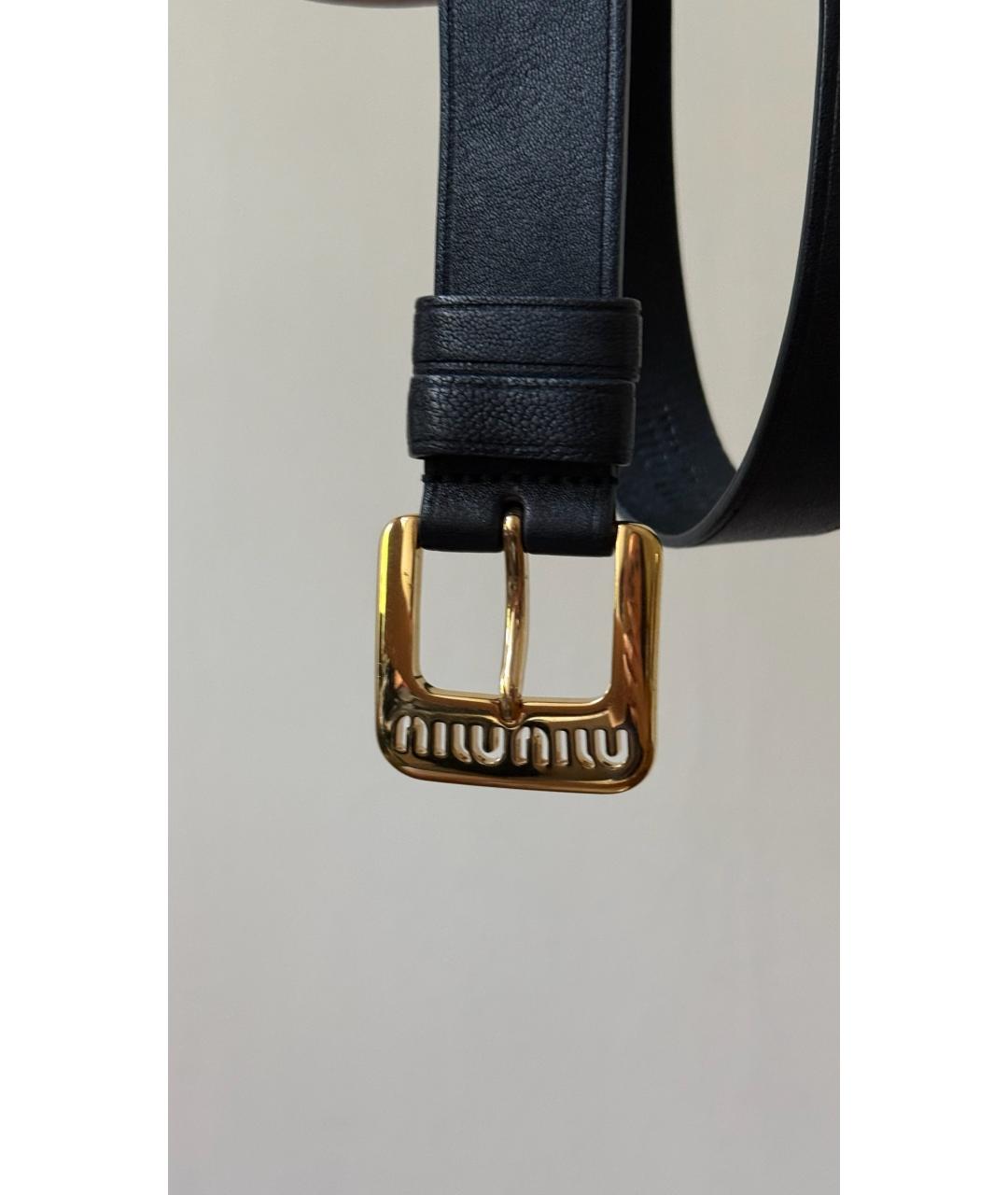 MIU MIU Черный кожаный ремень, фото 2