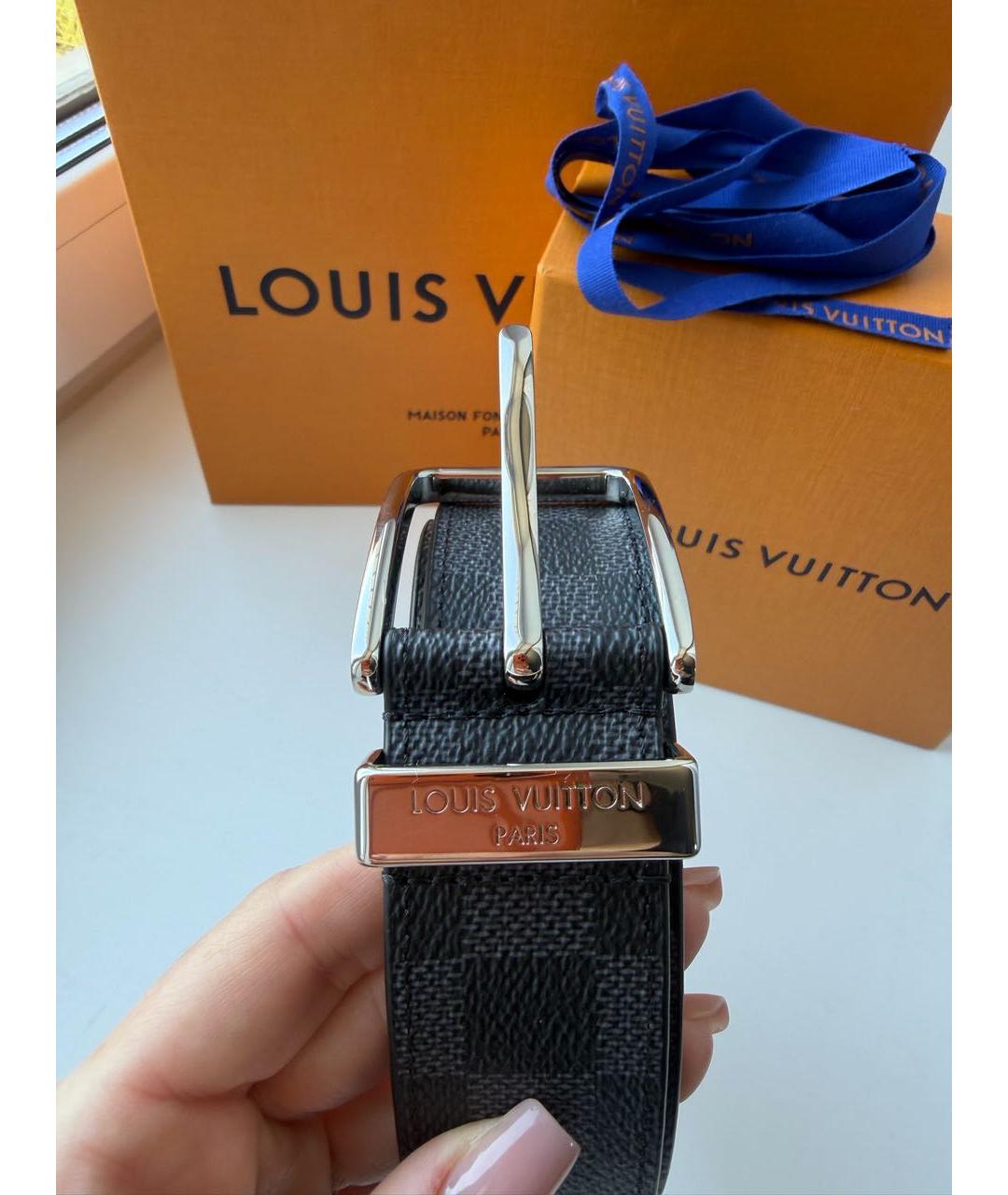 LOUIS VUITTON Черный ремень, фото 3