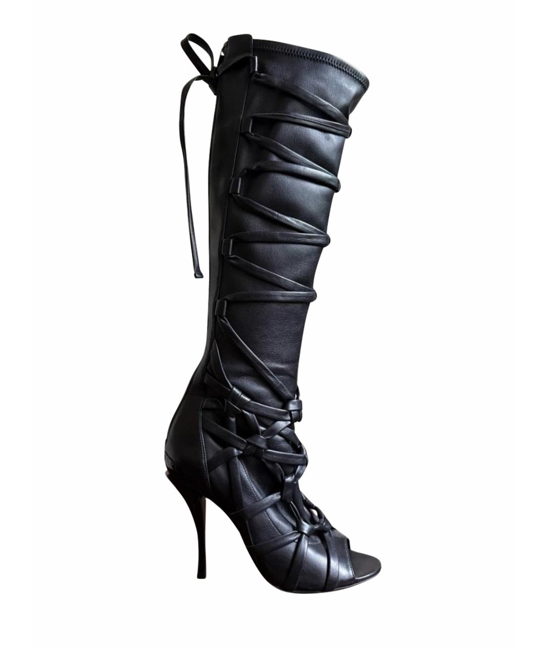JIMMY CHOO Черные кожаные ботинки, фото 1