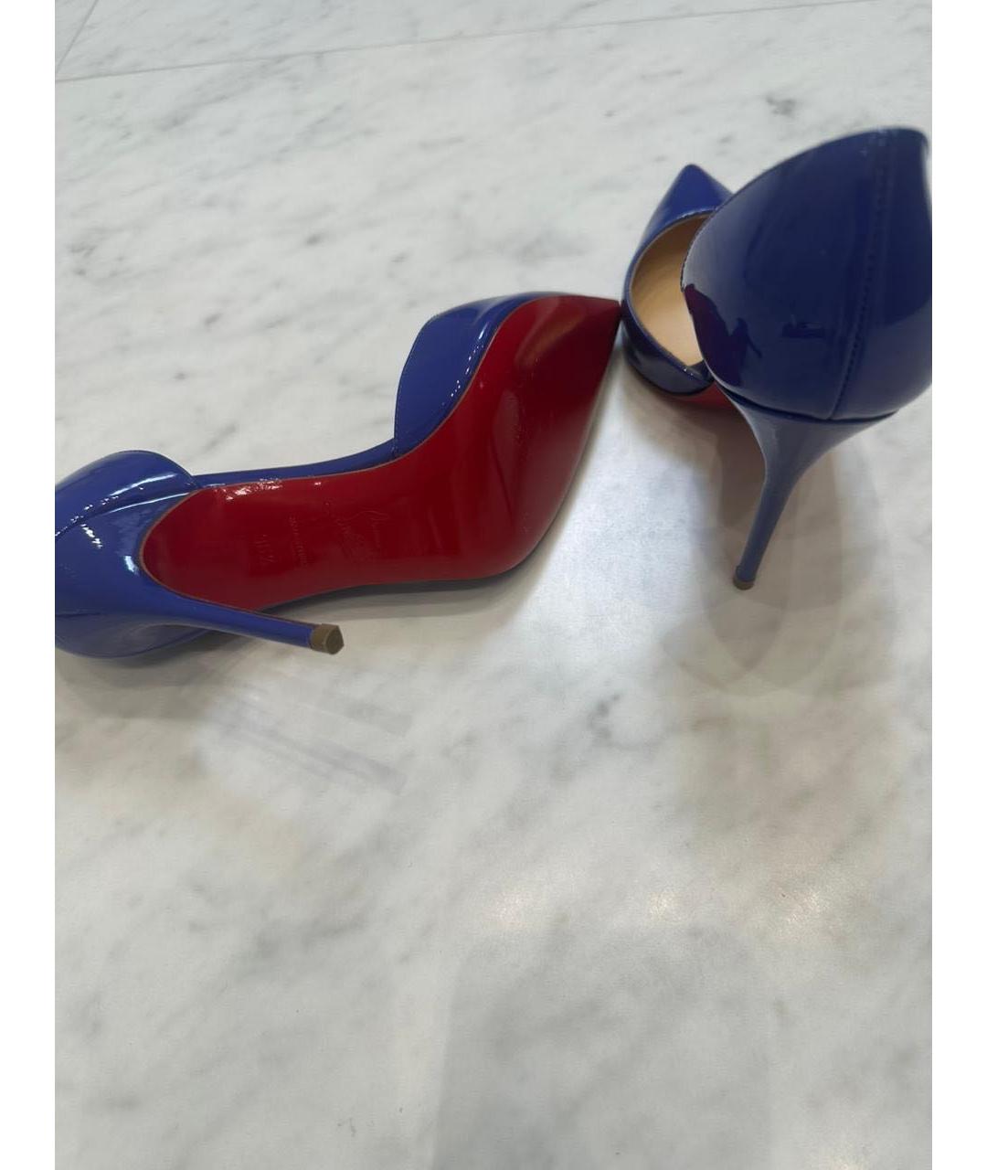 CHRISTIAN LOUBOUTIN Синие туфли из лакированной кожи, фото 5