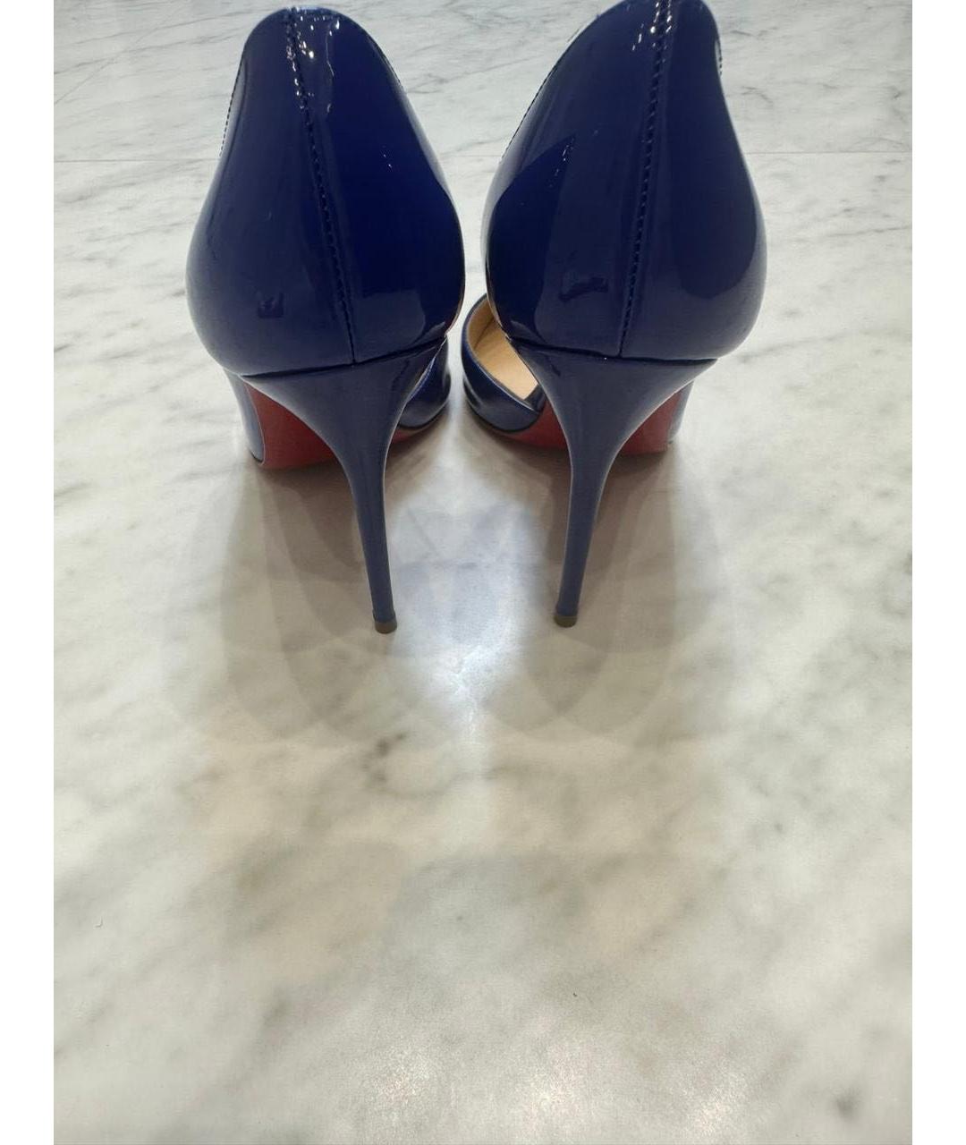 CHRISTIAN LOUBOUTIN Синие туфли из лакированной кожи, фото 4