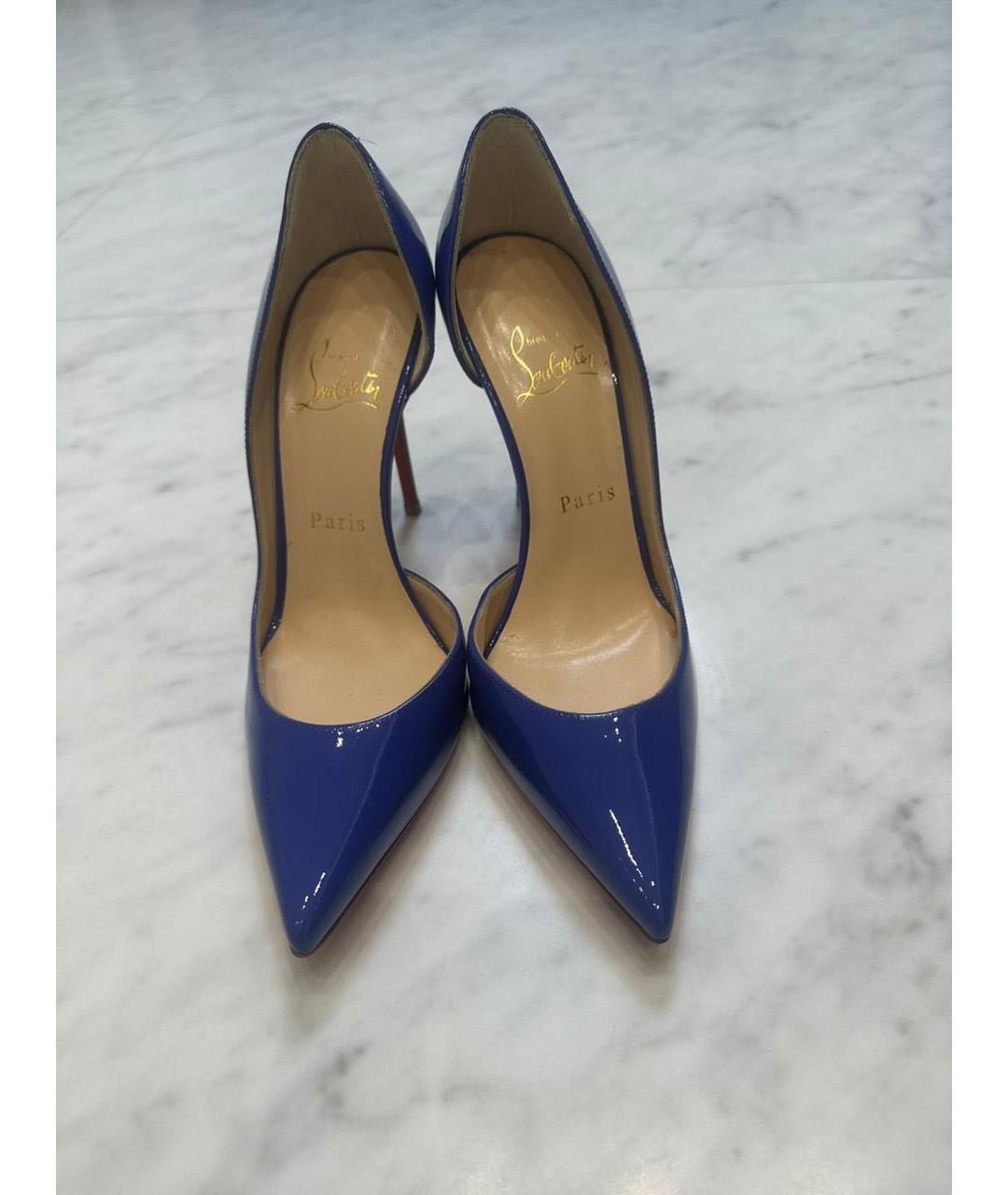 CHRISTIAN LOUBOUTIN Синие туфли из лакированной кожи, фото 2