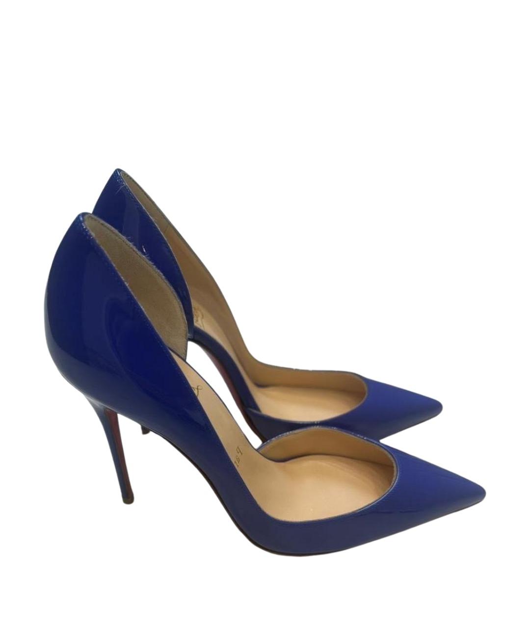 CHRISTIAN LOUBOUTIN Синие туфли из лакированной кожи, фото 1