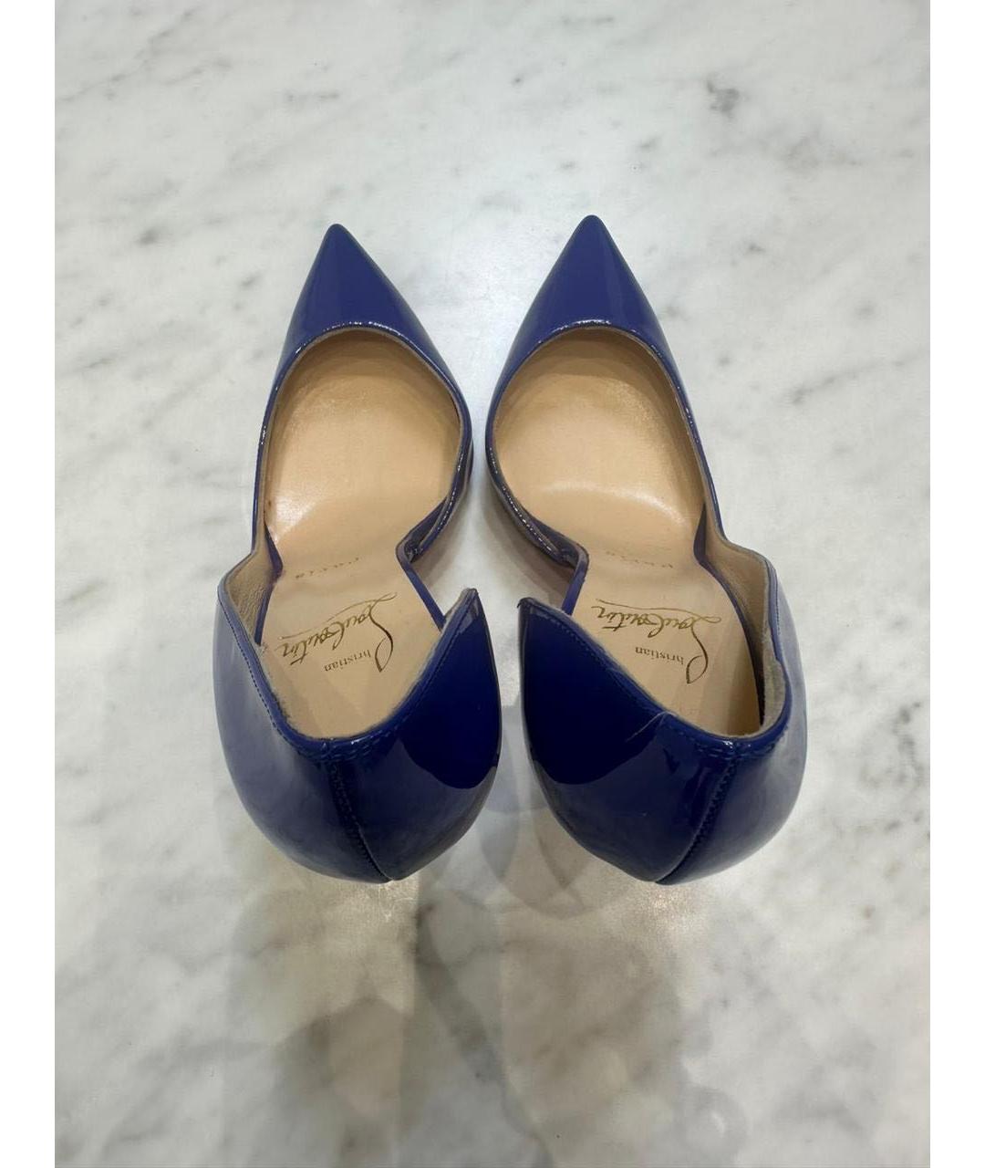 CHRISTIAN LOUBOUTIN Синие туфли из лакированной кожи, фото 3