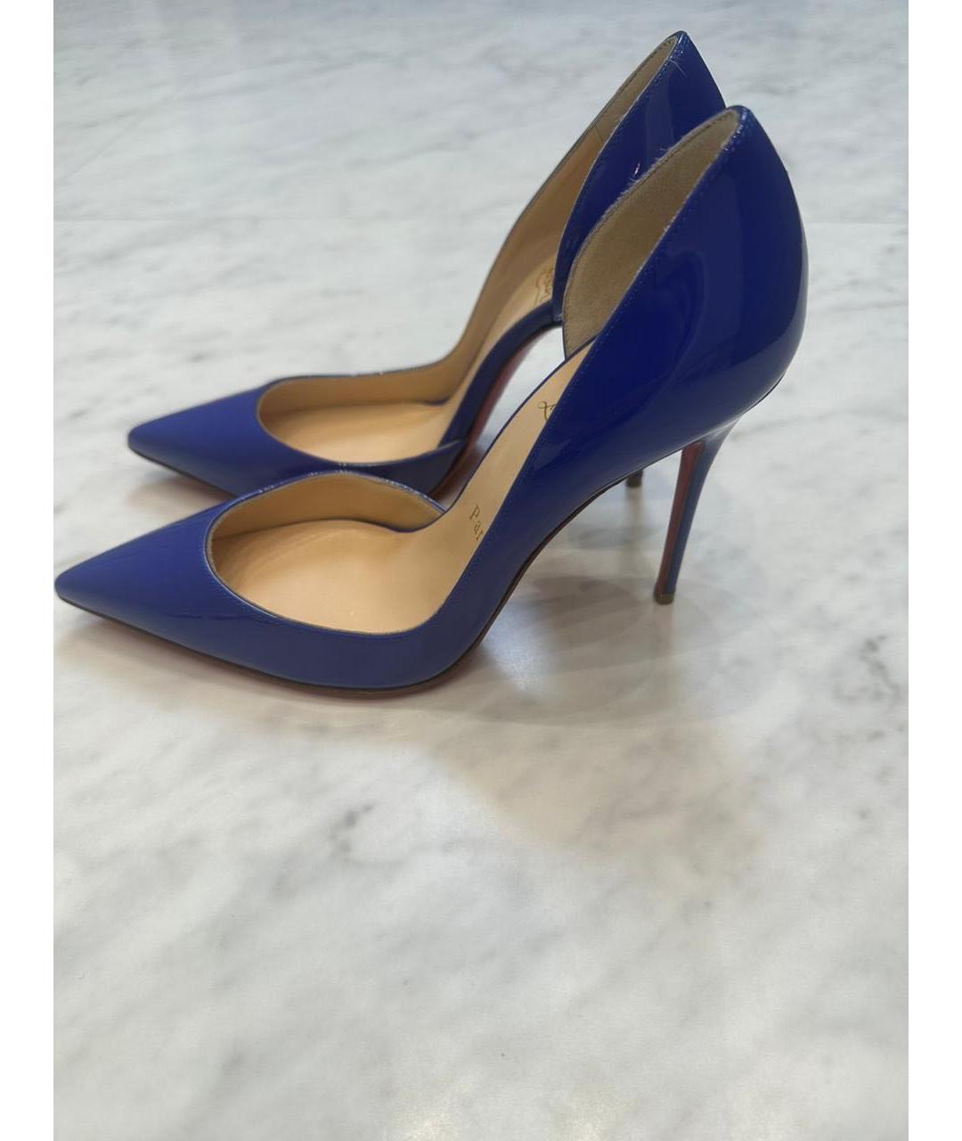 CHRISTIAN LOUBOUTIN Синие туфли из лакированной кожи, фото 6