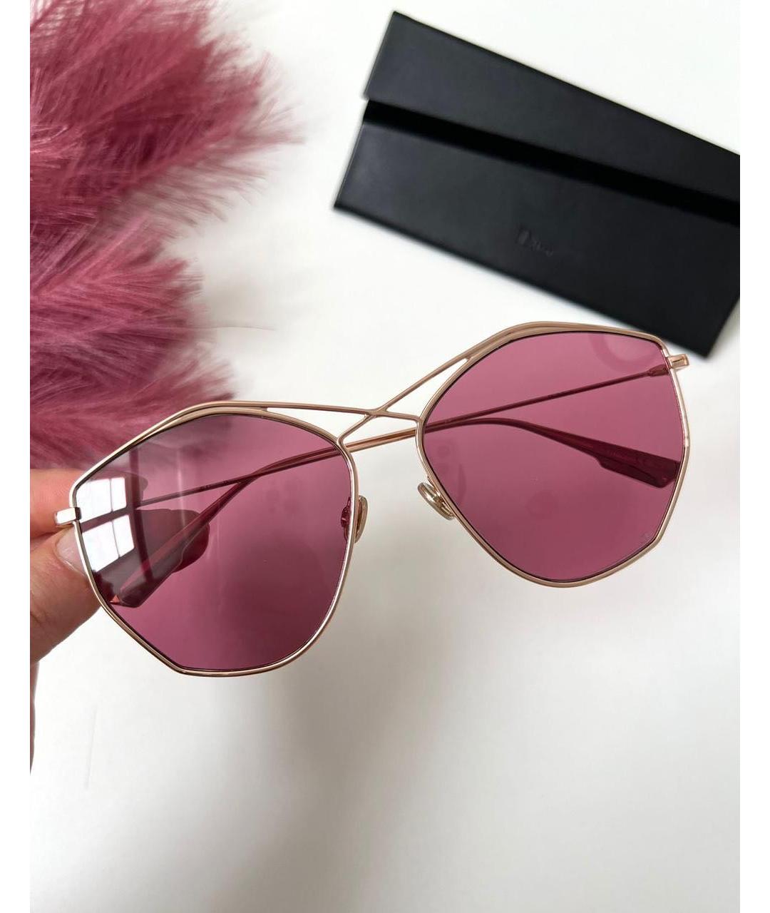 CHRISTIAN DIOR Розовые металлические солнцезащитные очки, фото 3