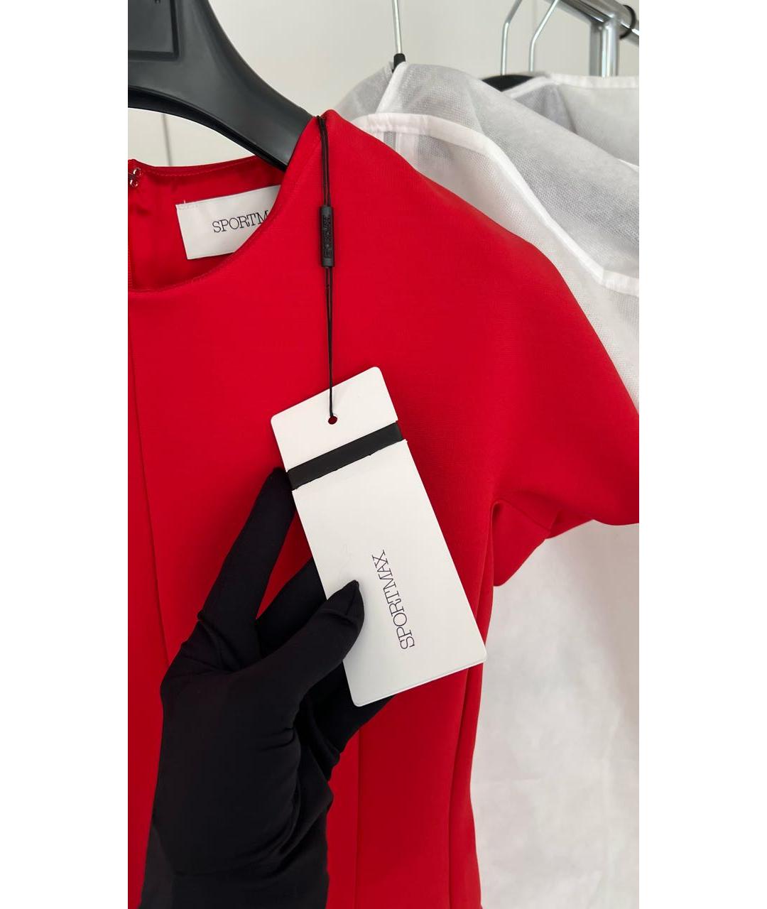 SPORTMAX Красное коктейльное платье, фото 3