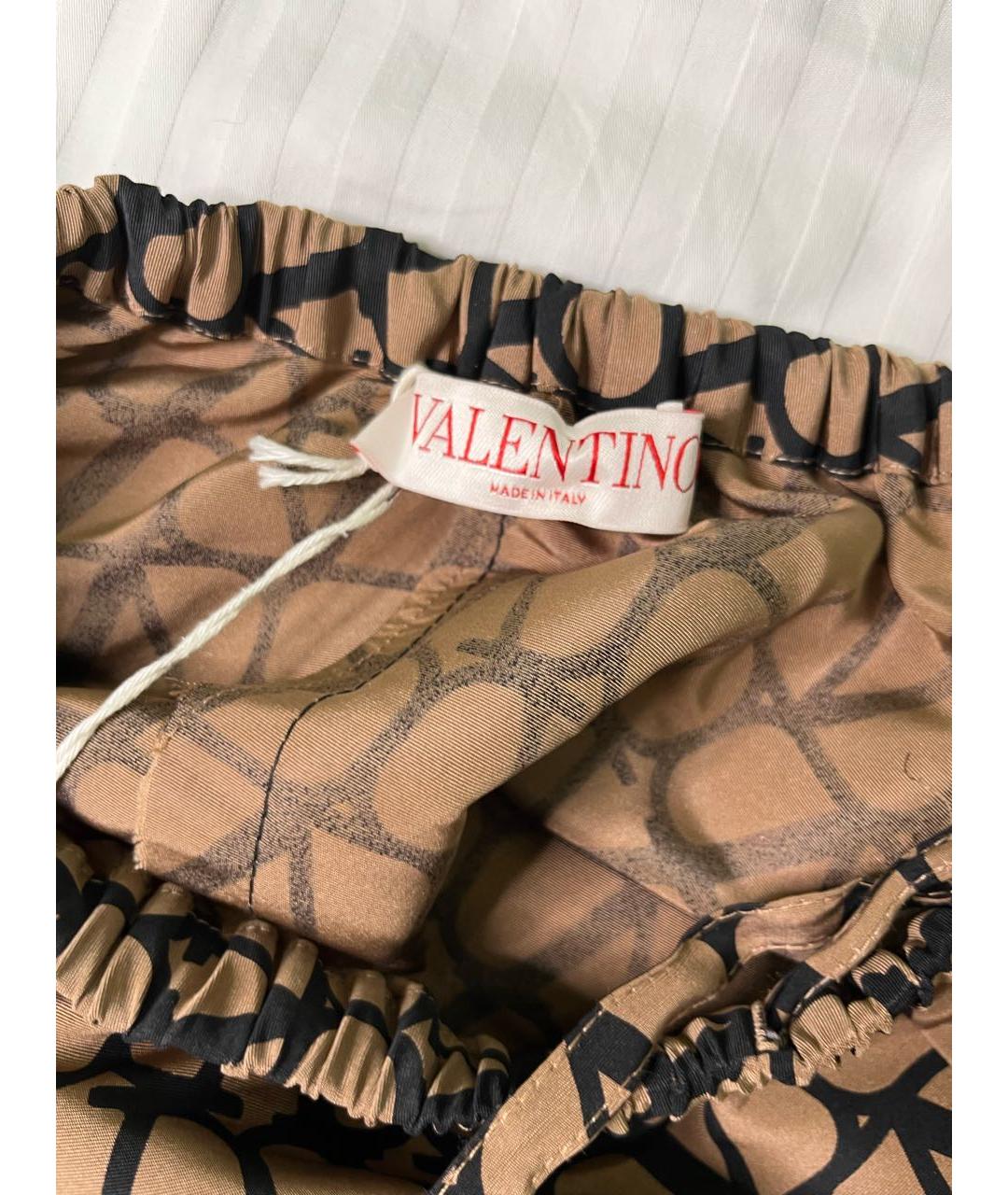 VALENTINO Коричневая полиэстеровая юбка макси, фото 3