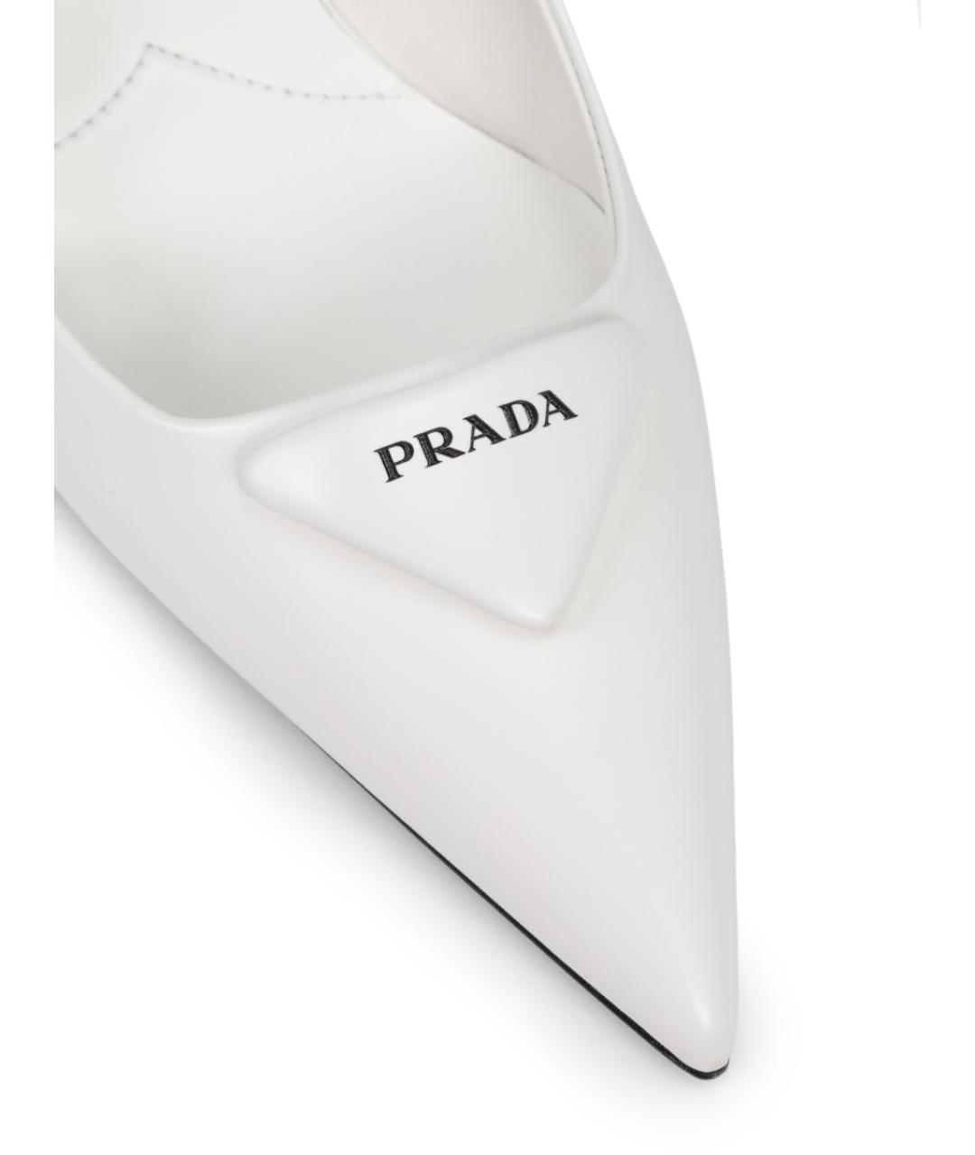 PRADA Белые кожаные туфли, фото 5