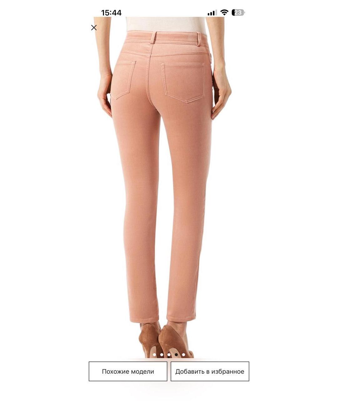 LORO PIANA Коралловые хлопковые брюки узкие, фото 2