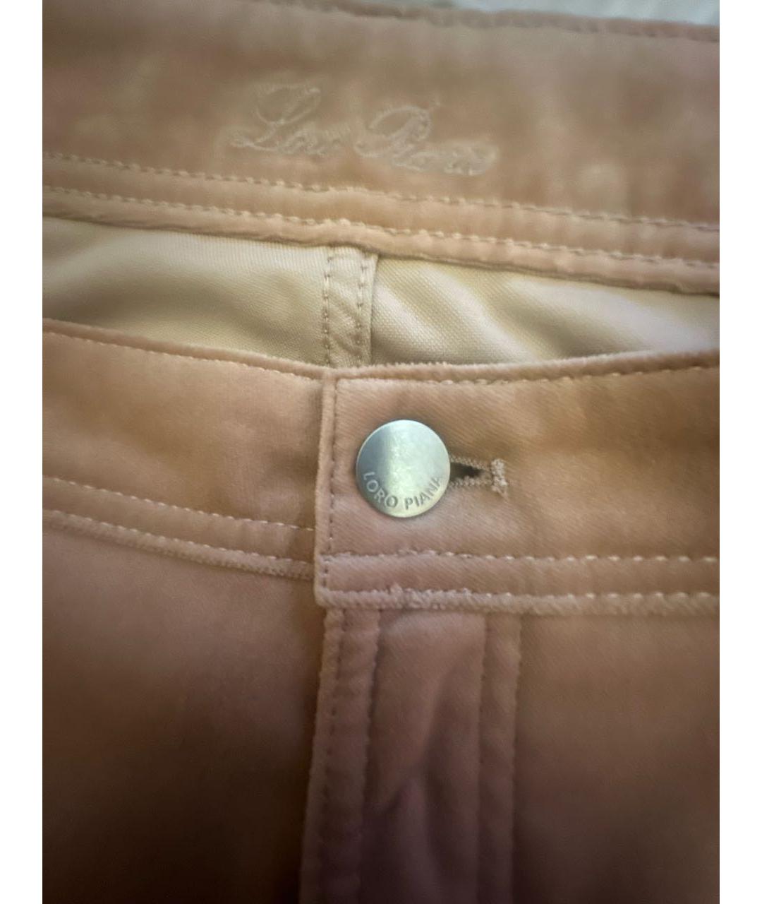 LORO PIANA Коралловые хлопковые брюки узкие, фото 3