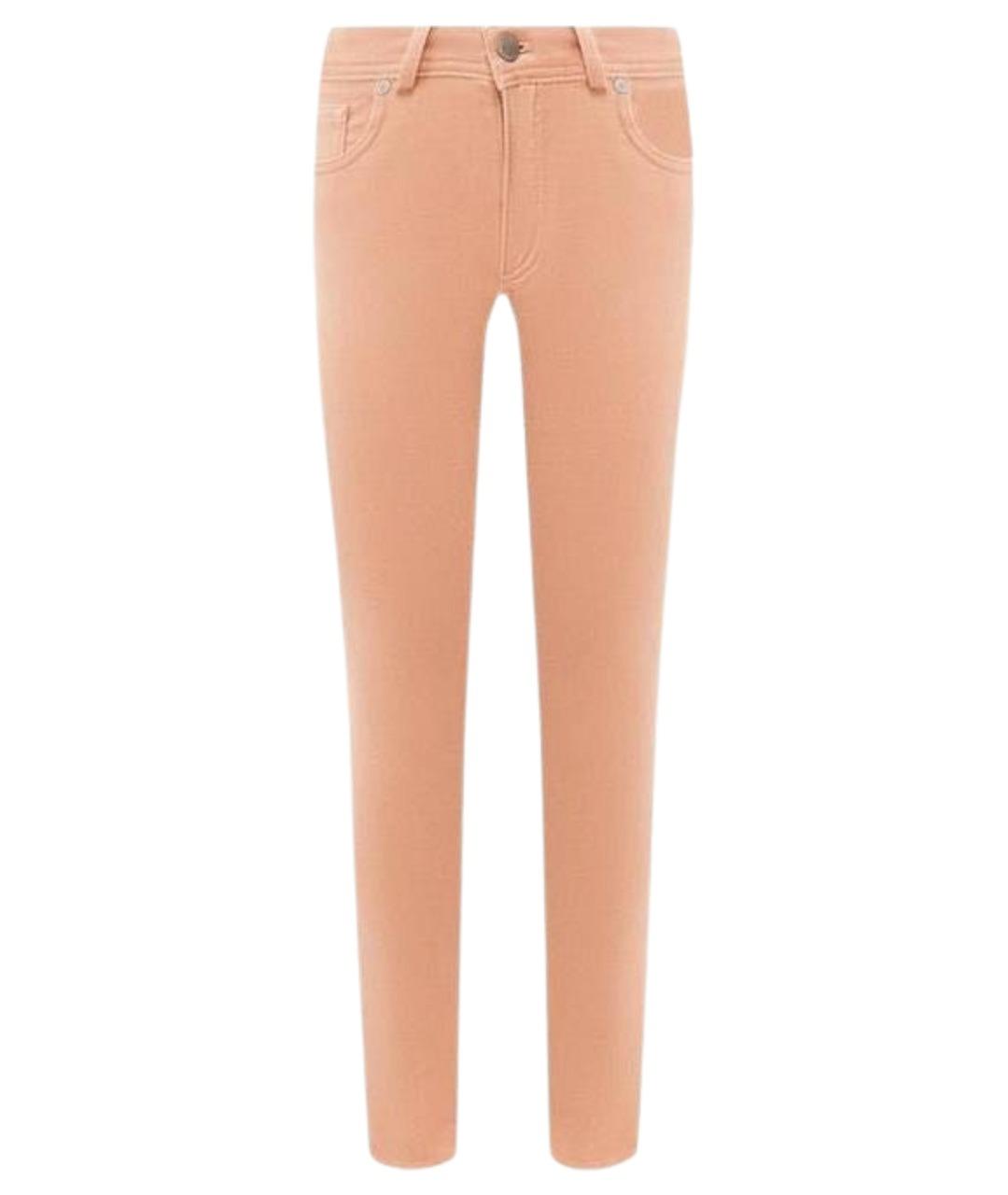 LORO PIANA Коралловые хлопковые брюки узкие, фото 1