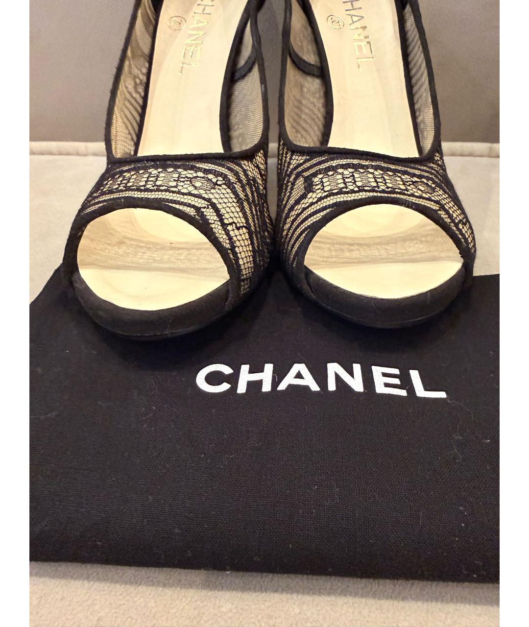 CHANEL Черные текстильные туфли, фото 2