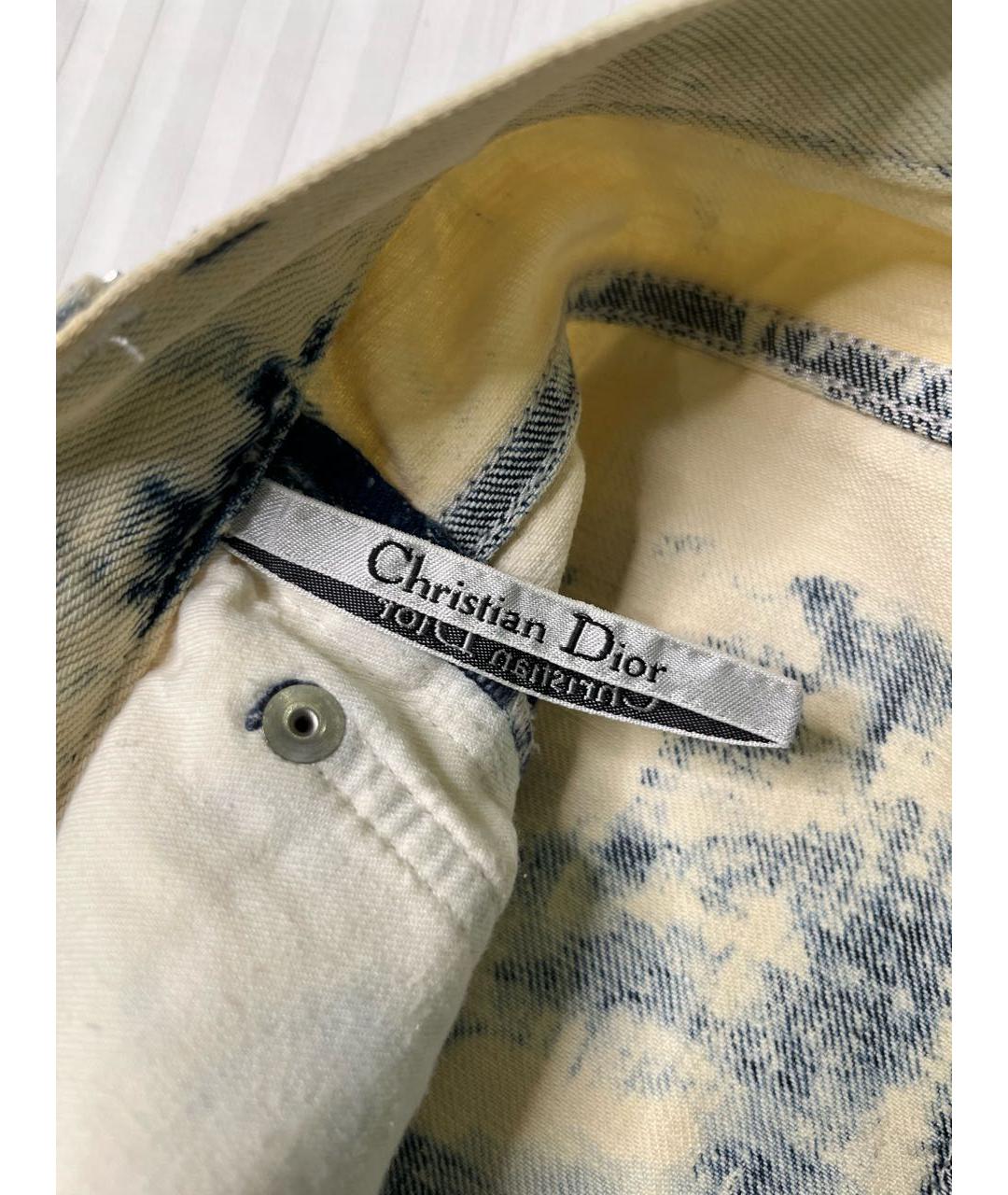 CHRISTIAN DIOR Белые хлопковые джинсы слим, фото 3