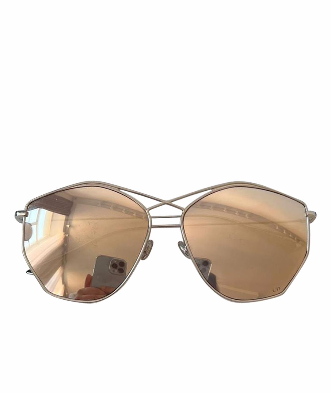 CHRISTIAN DIOR Золотые металлические солнцезащитные очки, фото 1