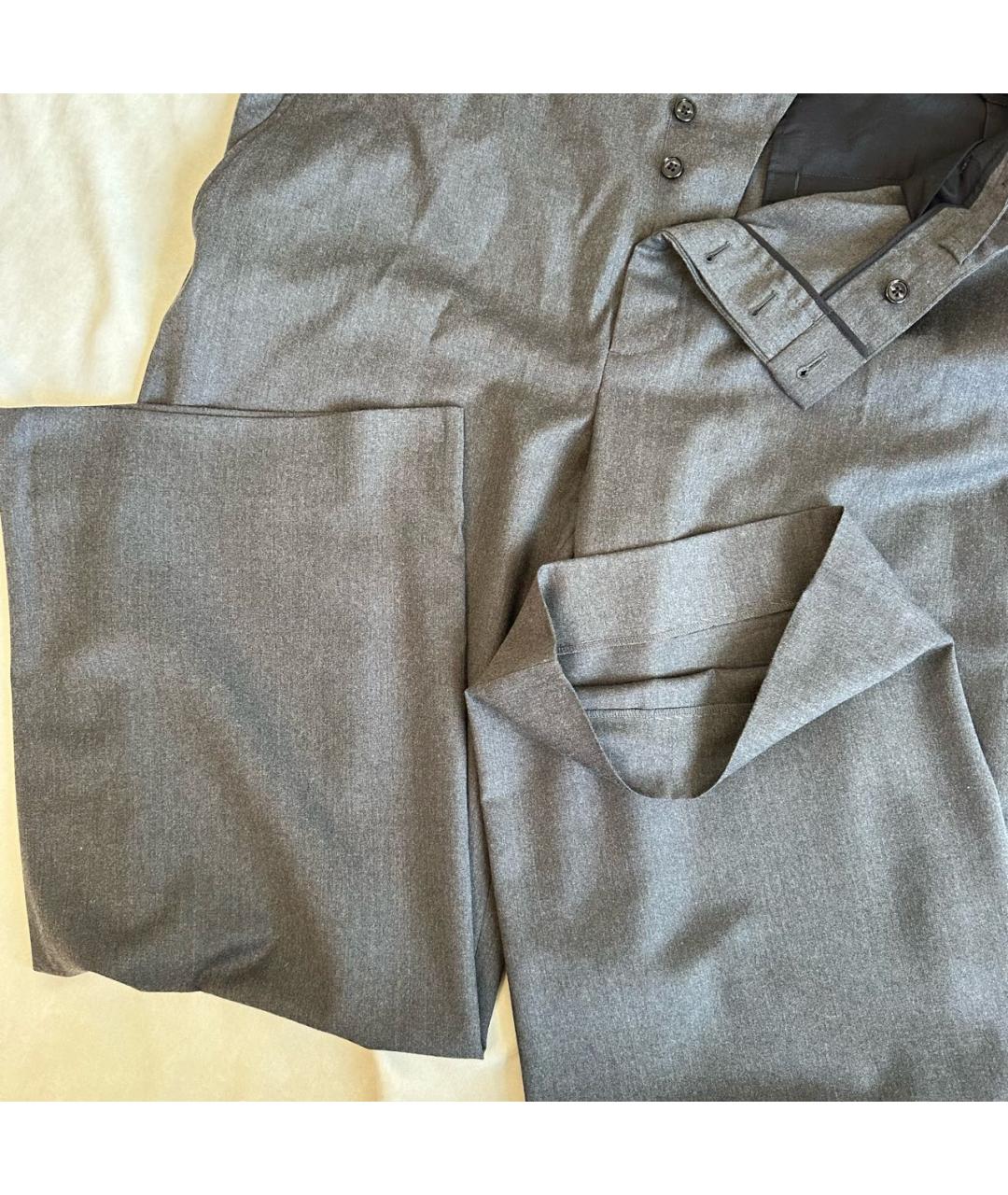 ANN DEMEULEMEESTER Серые шерстяные повседневные брюки, фото 5