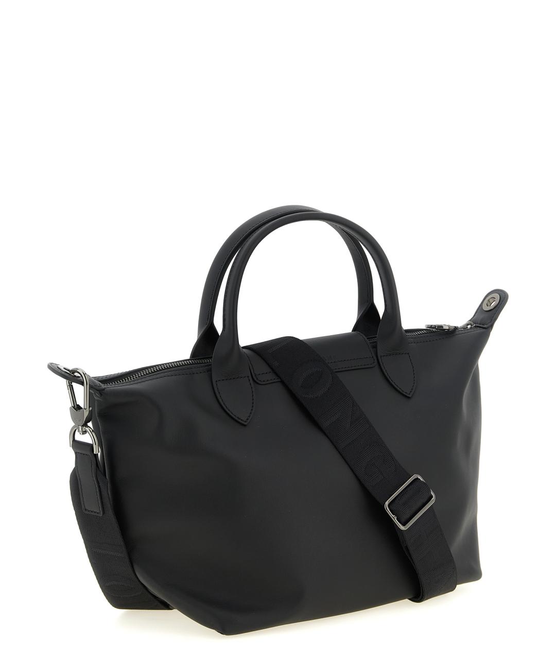 LONGCHAMP Черная кожаная сумка тоут, фото 2