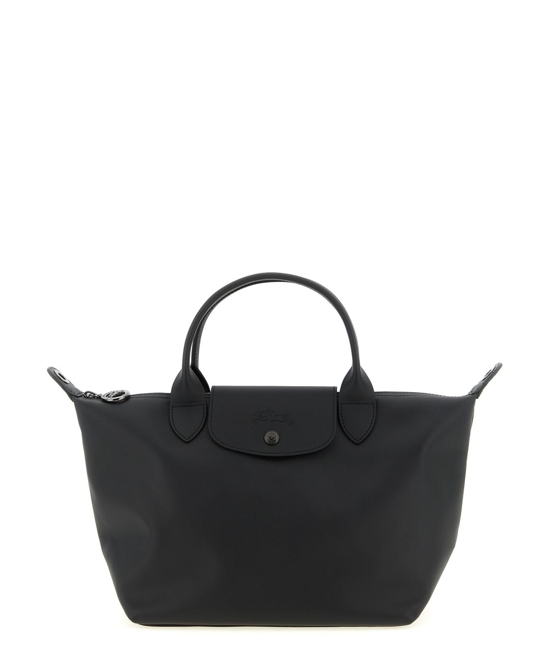 LONGCHAMP Черная кожаная сумка тоут, фото 1