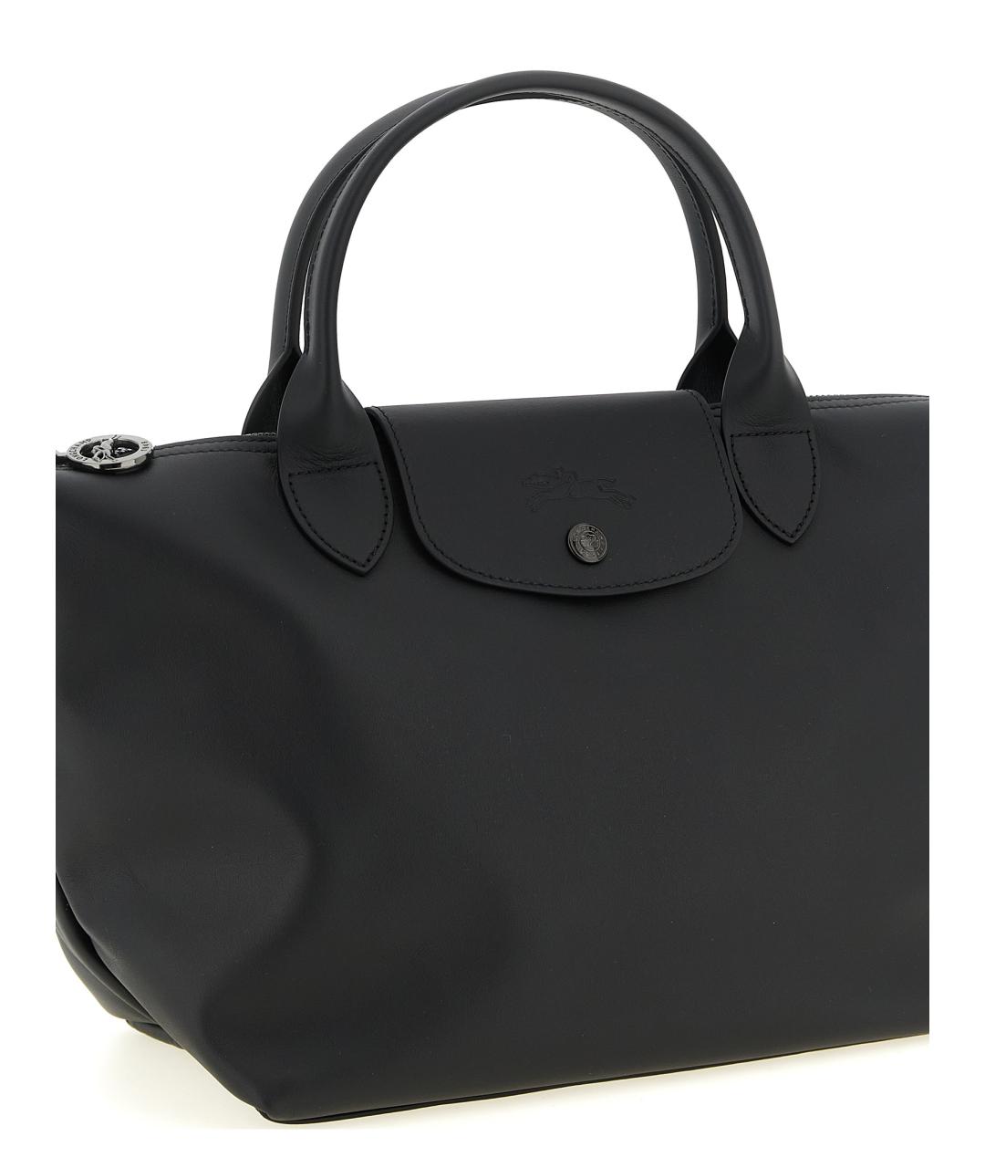 LONGCHAMP Черная кожаная сумка тоут, фото 3